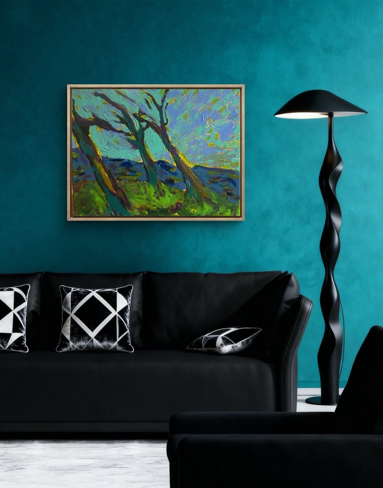 Oregon Coast Cliff 11×14 Abstract Impression Original Art Canvas, One Of A Kind