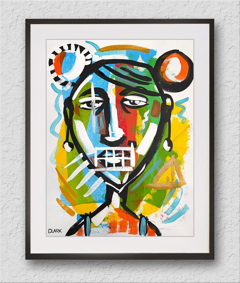 Unique Neo-Expressionism Female Portrait – Acrylic Painting 16×12″ Canvas Paper