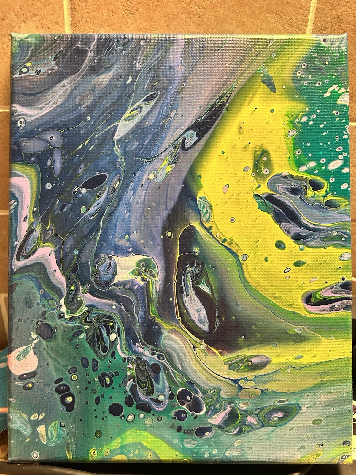 Galaxy Acrylic Pour Painting