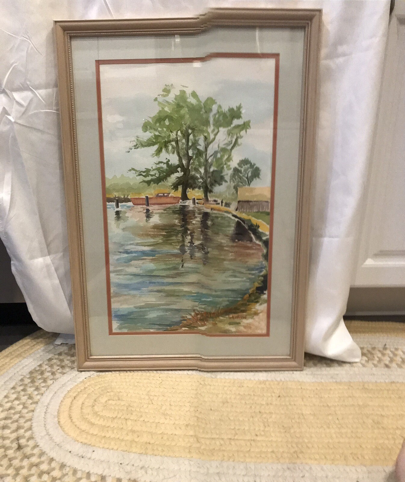 Skurow Watercolor Signed Framed Size 17 7/8 x 25 Picture 12×19 6/8