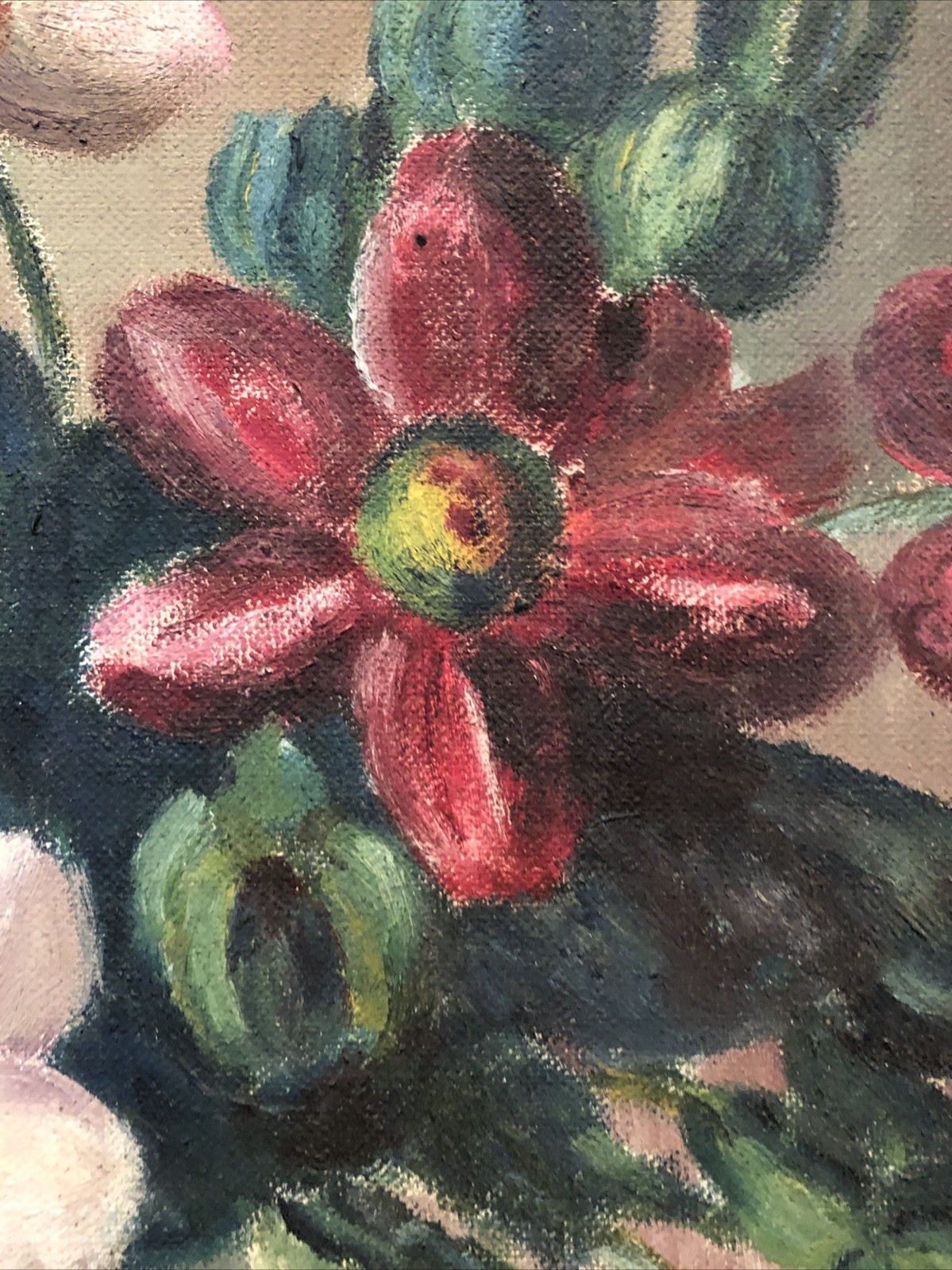 Vintage Original Oil Painting of Flowers in a Vase C.1930’s 17.5 x 13.5”