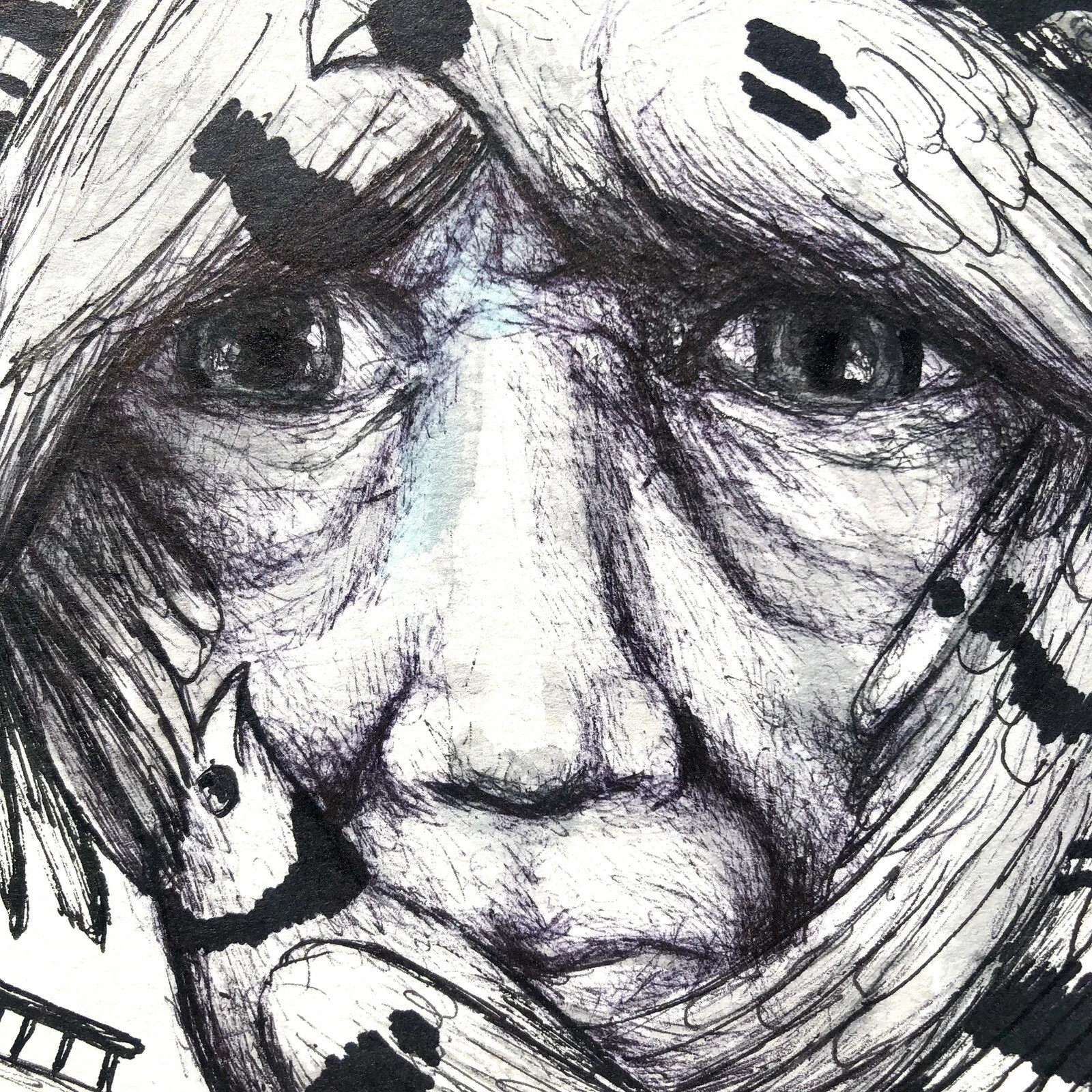 ALAIN DONATE HERNANDEZ ORIGINAL MIXED MEDIA ACRYLIC,INK ON CARDBOARD 8″X 11″