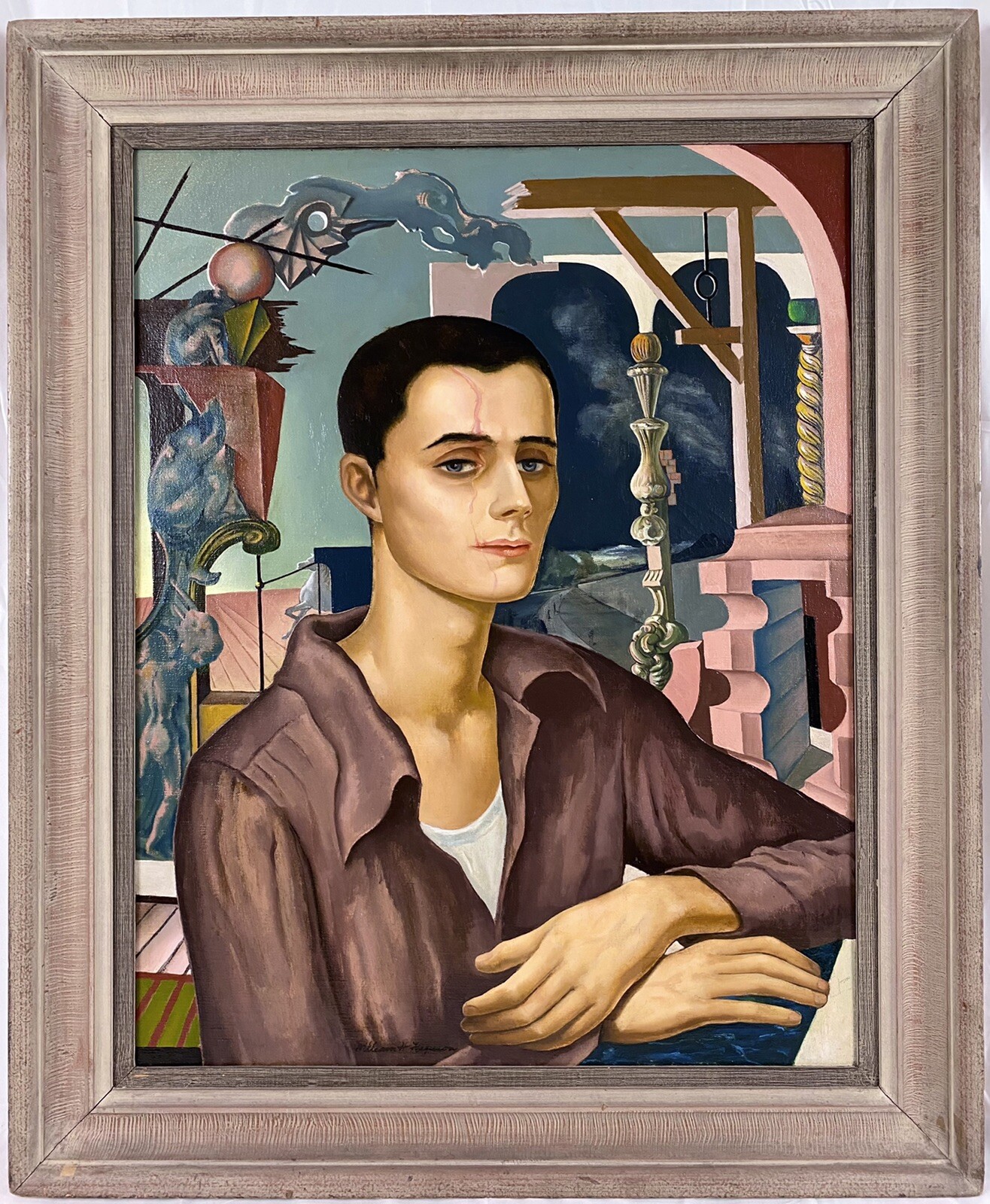 c. 1935 William Hugh Ferguson WPA Era Surrealist Portrait of Androgynous Figure