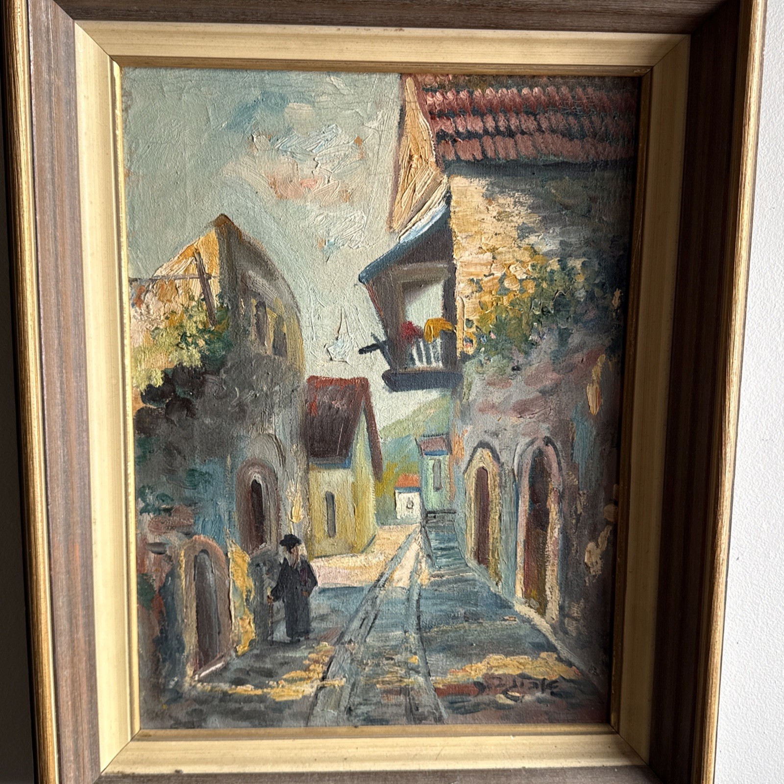 Jerusalem Oil On Board Painting signed 16in x 11in – Judaica Painting