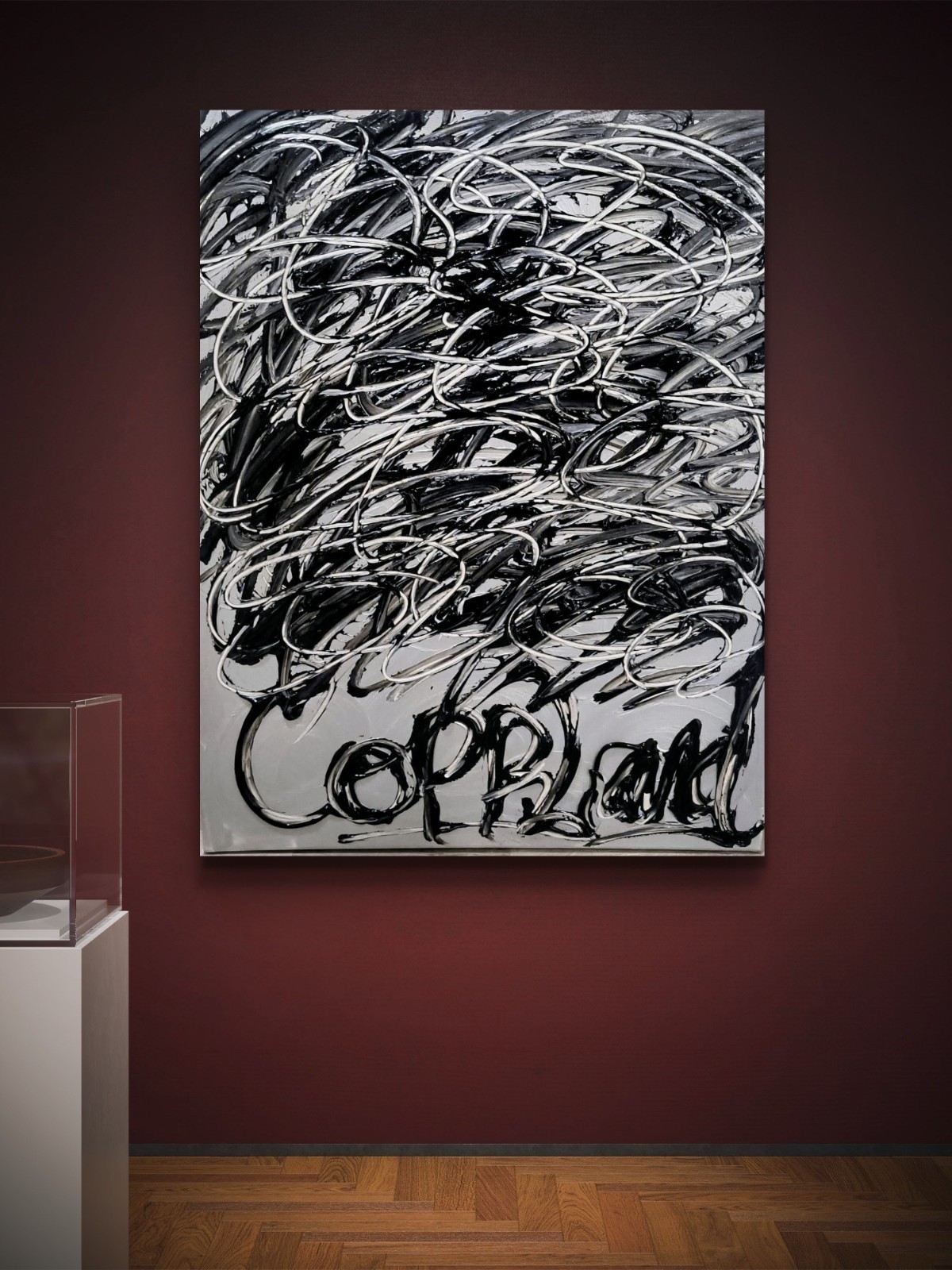 Trey Coppland, Black Night, Abstract Acrylic, 24+36 in, 2026, Signed Original
