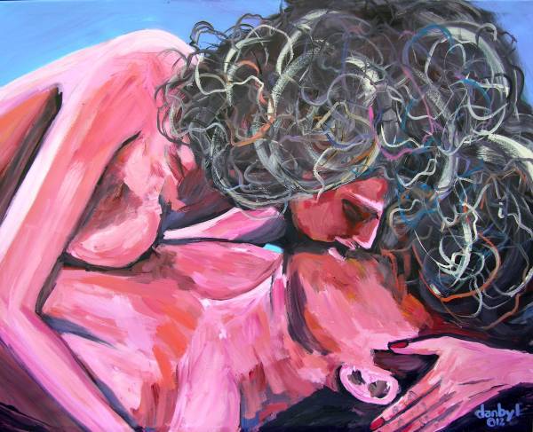 BEACH Kiss Fantasy Original Art PAINTING DAN BYL Modern Contemporary huge 4x5ft