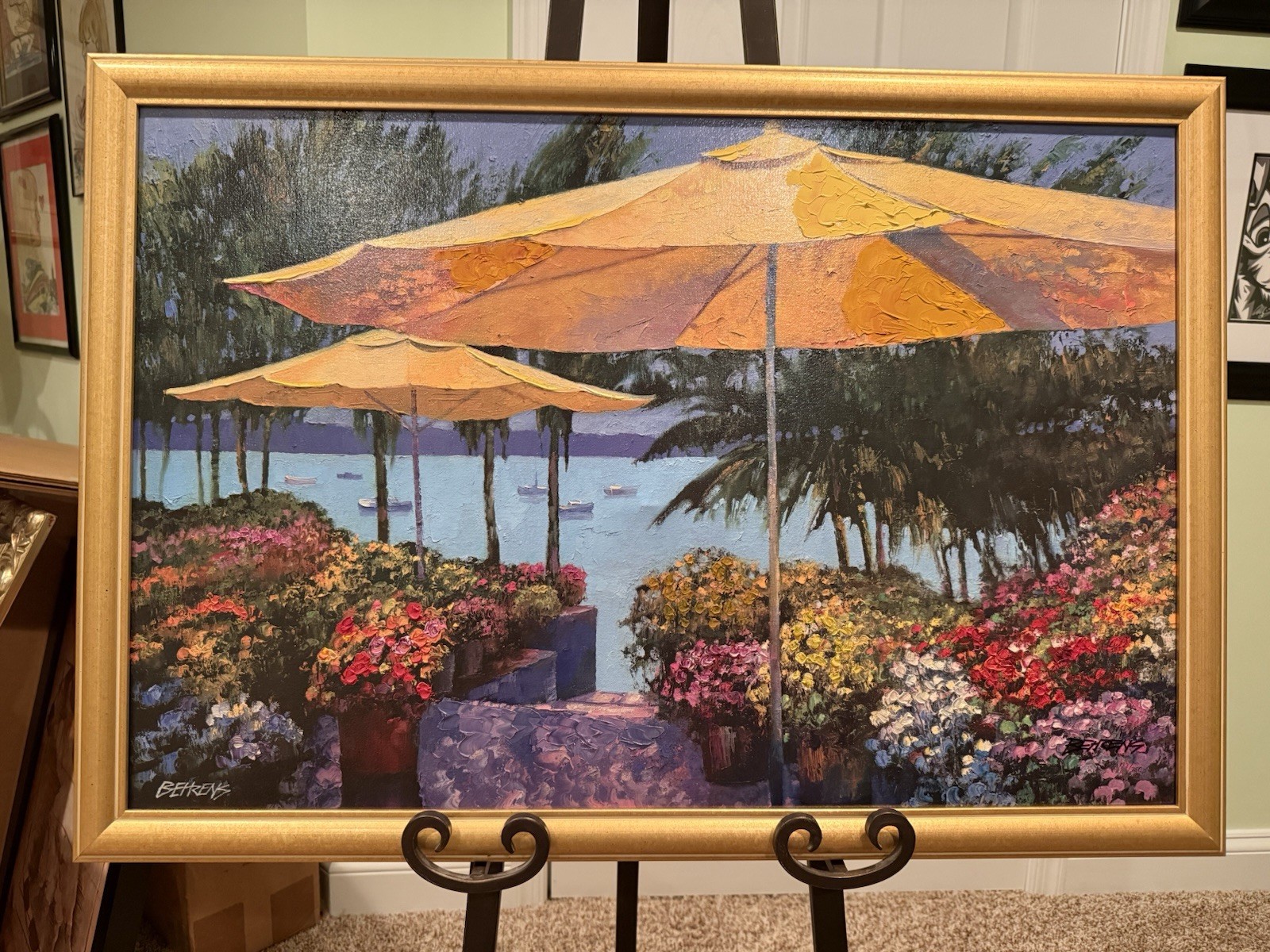«Flowers by the Sea” by Howard Behrens ; Hand Embellished Giclee on Canvas