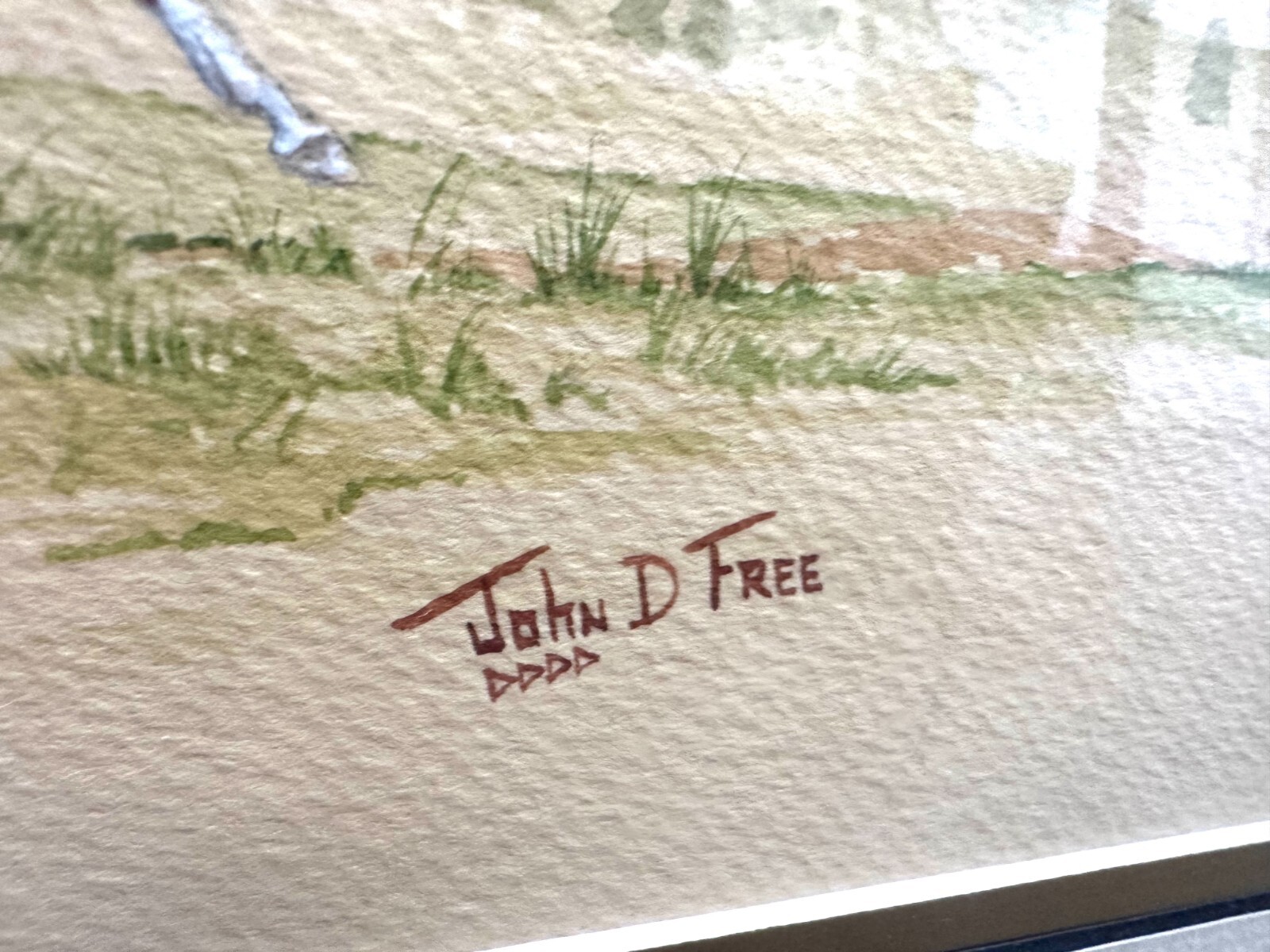 JOHN D. FREE Osage Native Western Artist Watercolor Original Horse Painting