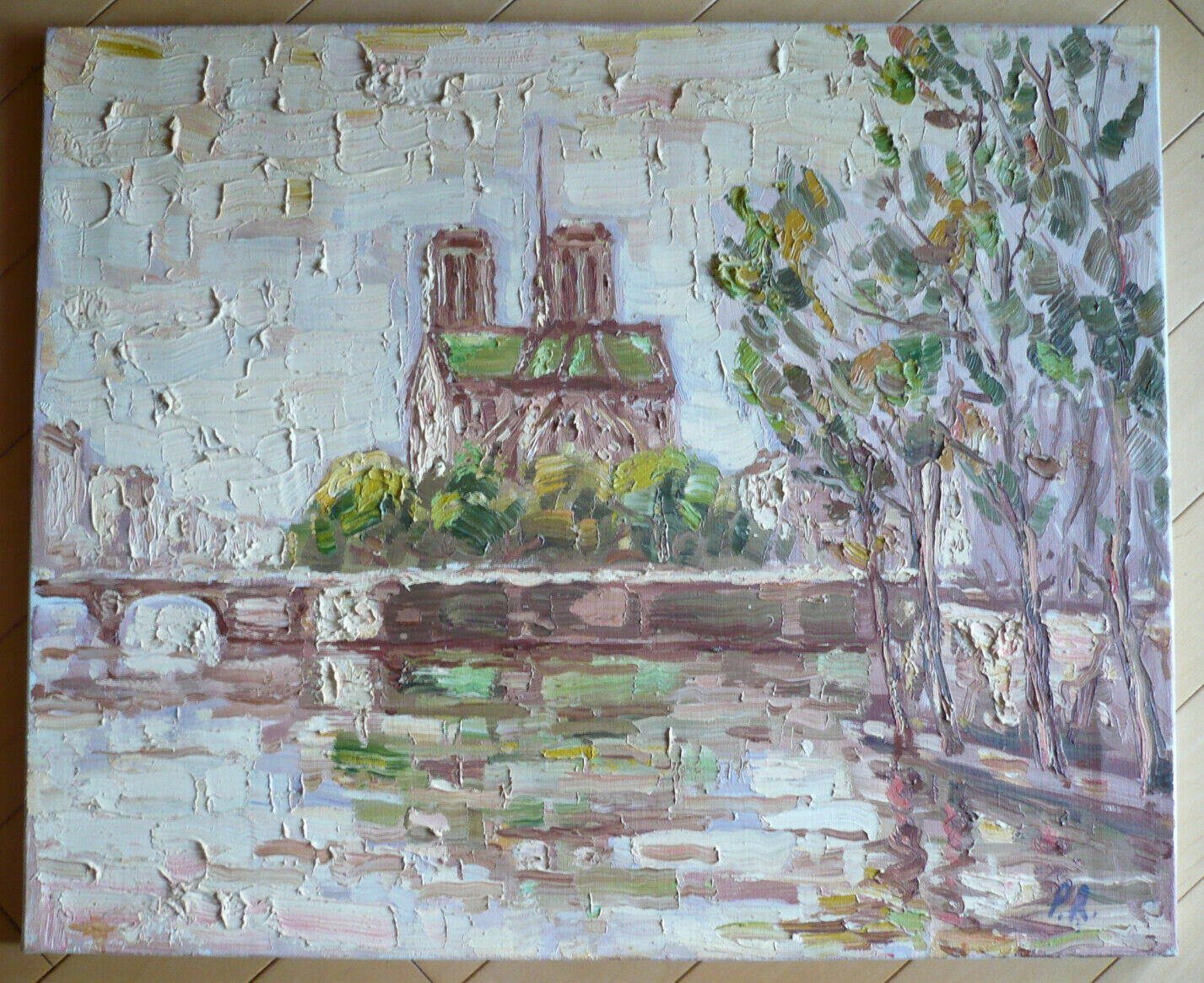 PREBEN RASMUSSEN, DENMARK FRANCE LISTED CHUNKY IMPASTO MODERN FRENCH LANDSCAPE