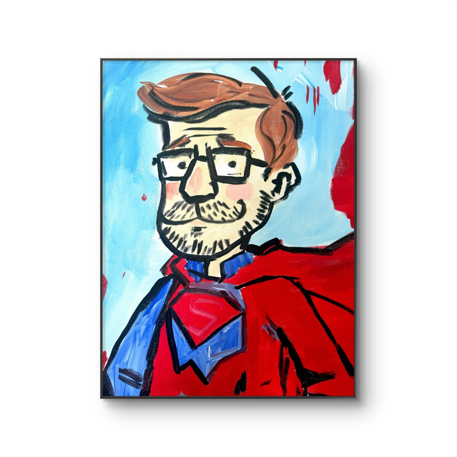 Dad Superman16″x12″ Abstract ExpressionsimFather’s DayOriginal Design Home Art