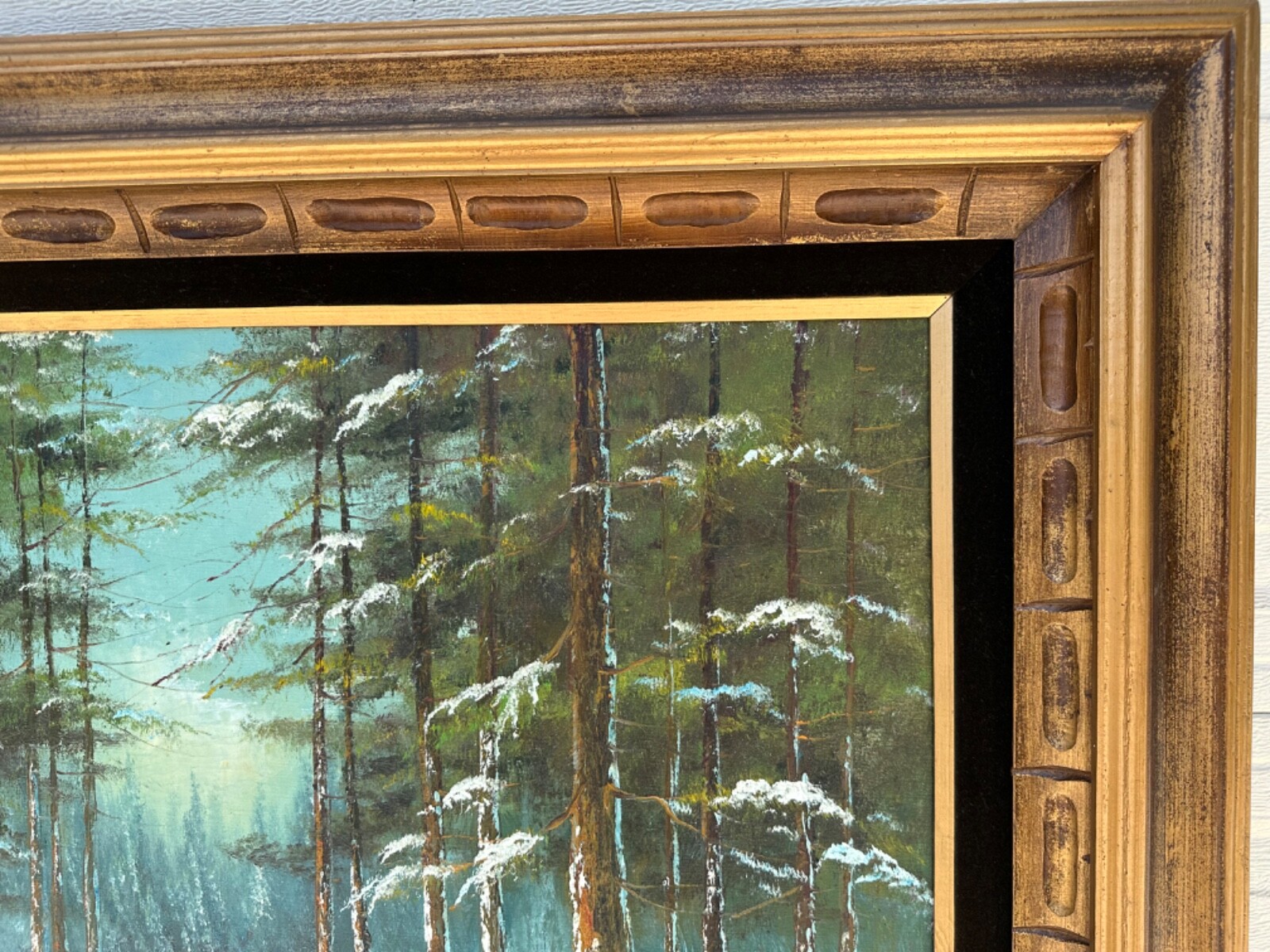Phillip Cantrell Large Framed Signed Winter Scene Landscape Oil Painting 36 x 48