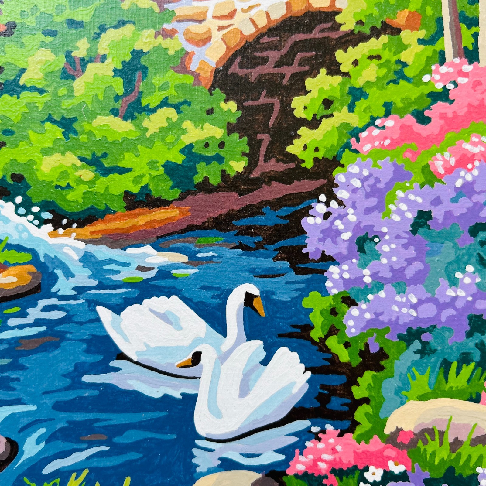 Down By The Old Mill Stream Paint by Number Painting Completed 14×11″