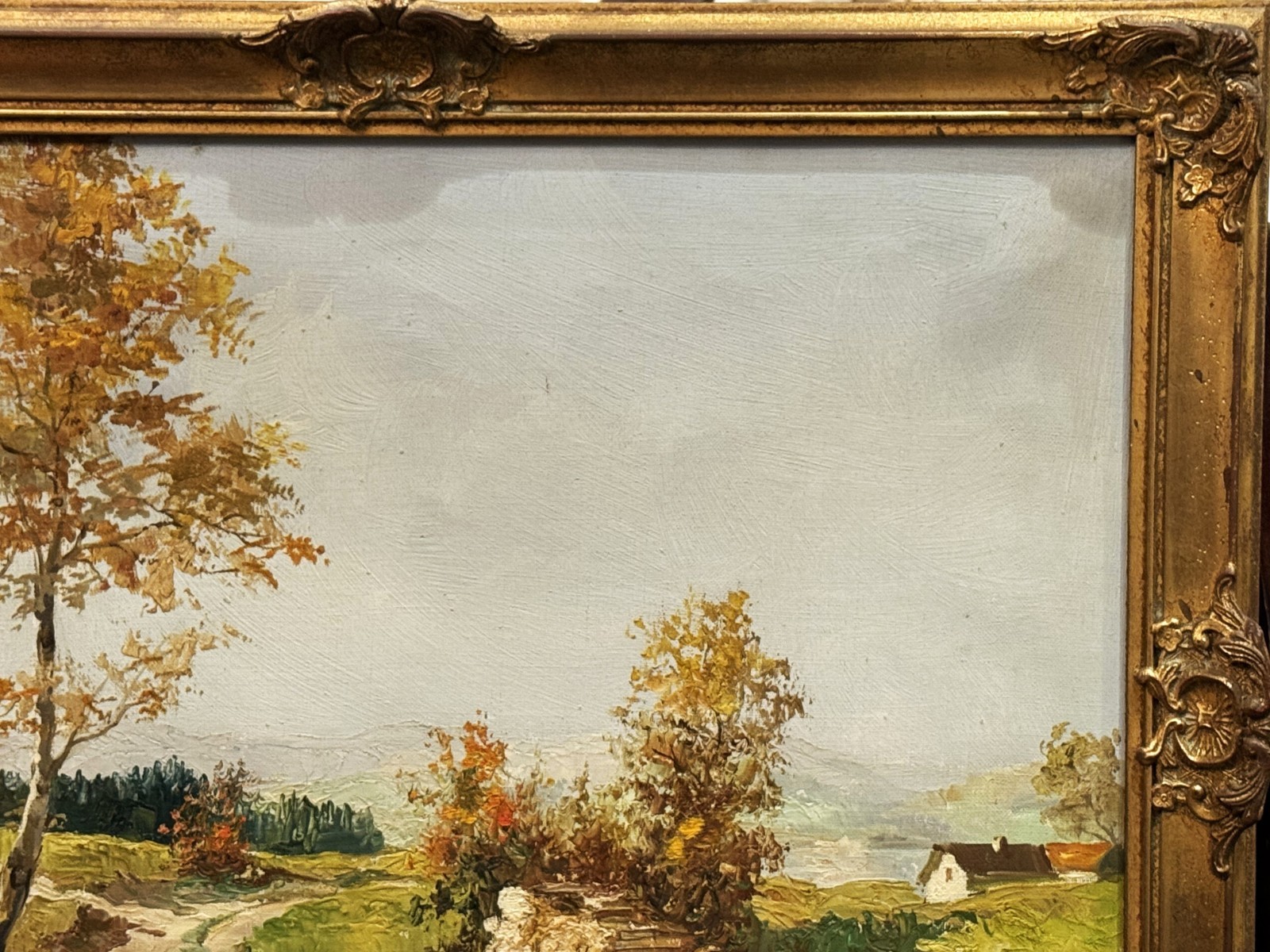 Ernst F. Karger (Austria), VTG E. 20th C Textured O/C Autumnal Landscape, Signed