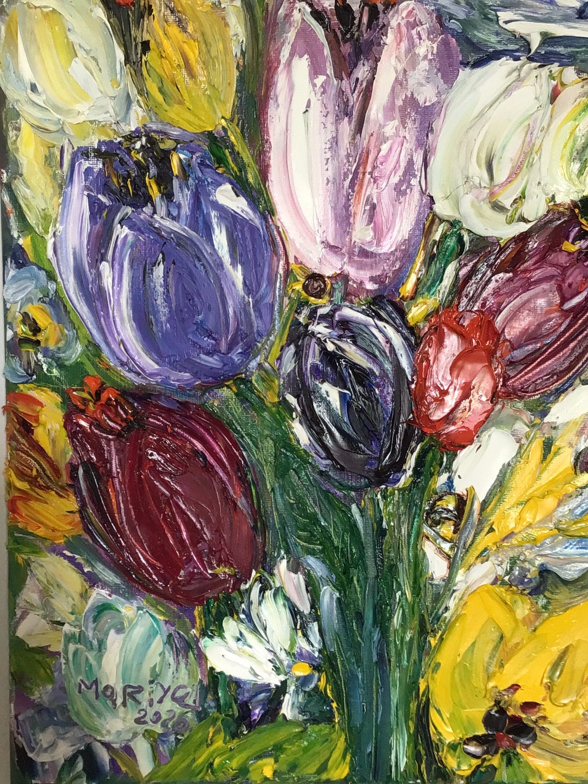 Tulips .Original Oil Pairing