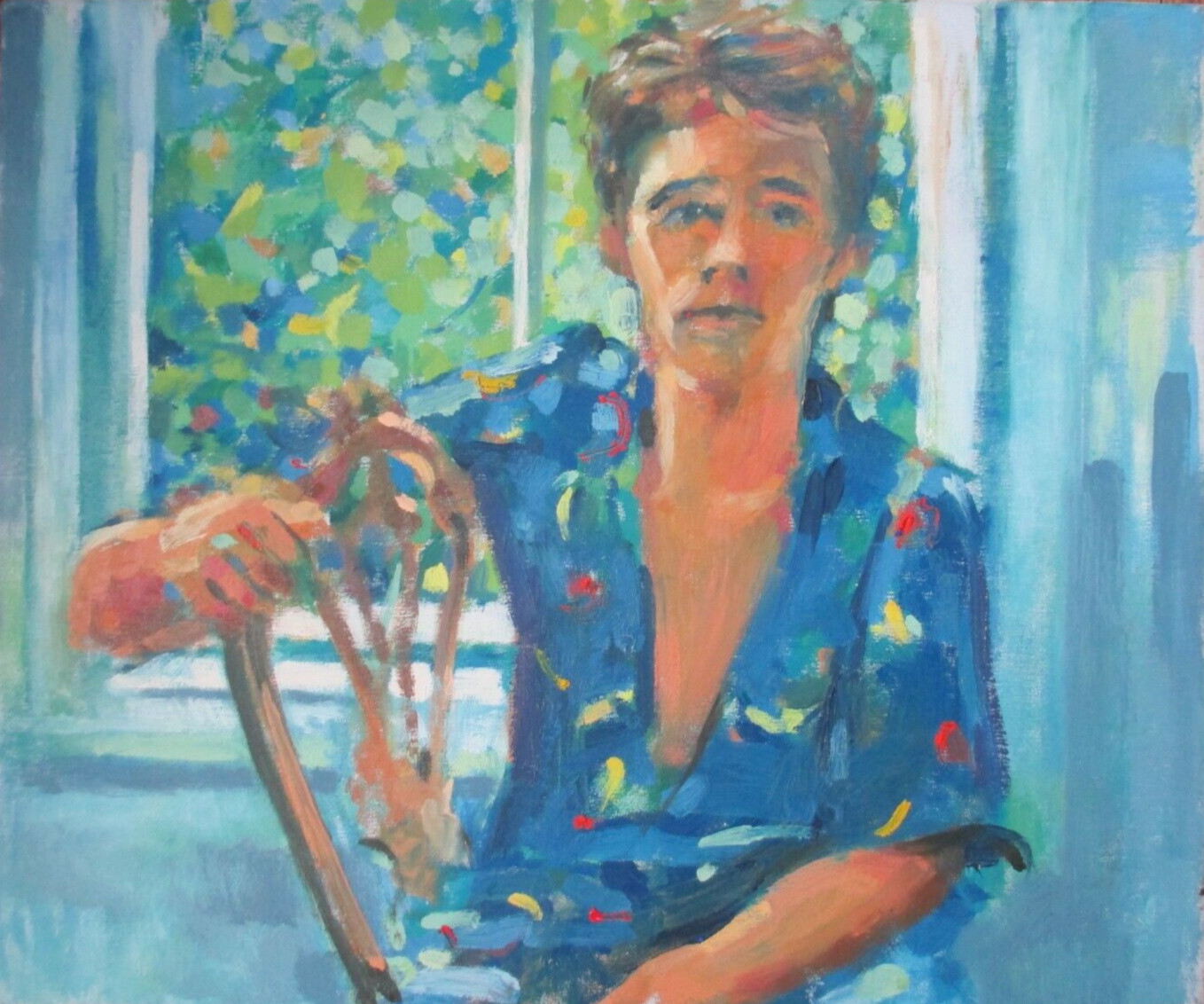 Wally Barnette Oil Painting Young Man in Blue Portrait NJ Gallery 31 Hunt House