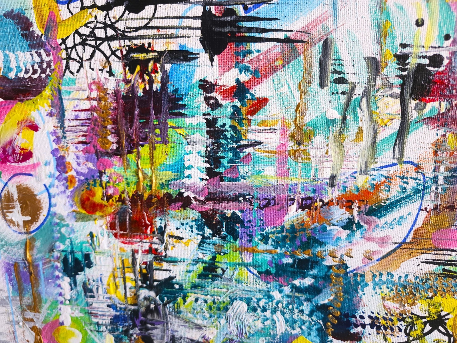Staying in Love Vibration – Original Acrylic Painting on Stretched Canvas