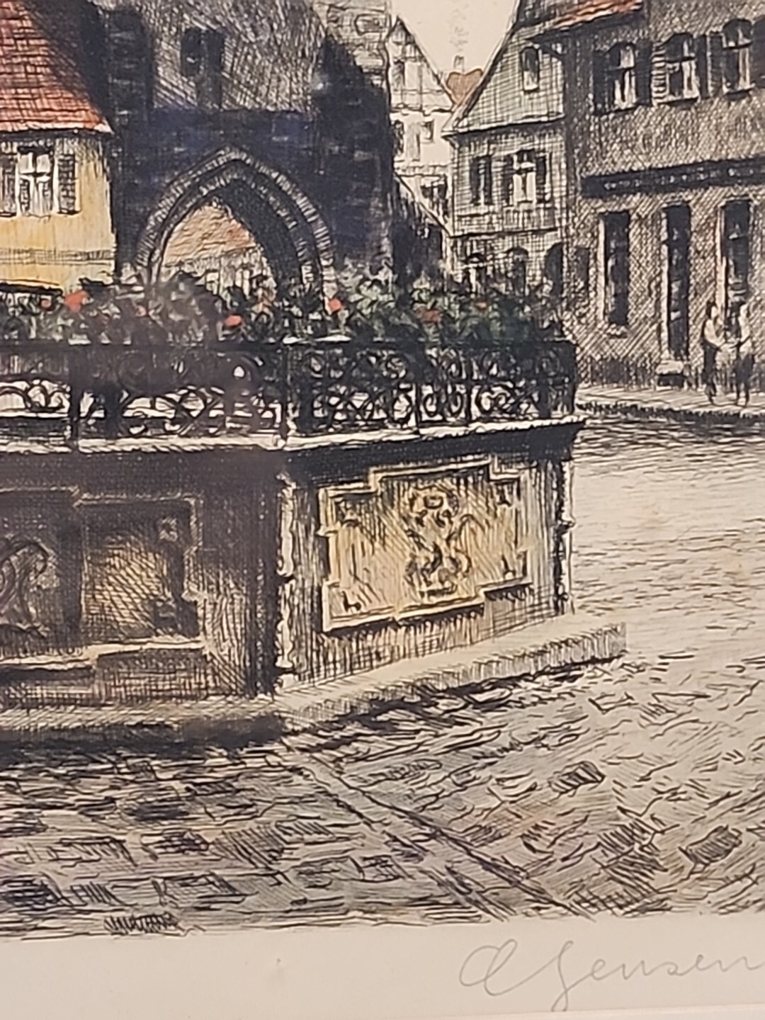 Alfred Jensen, 1859-1935, Color Etching Dinkelsbuhl Am Wornitztor; Wornitz Gate