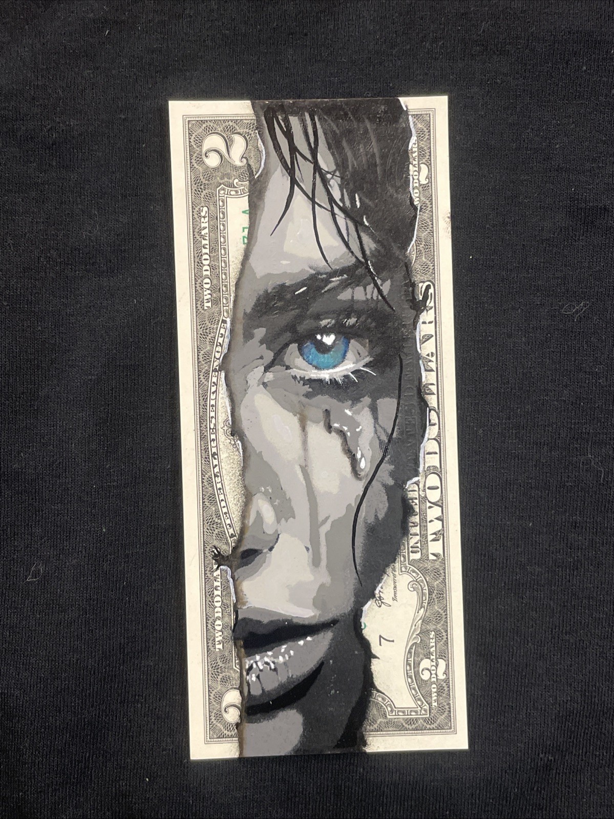 Beauty Within Original 2 Dollar bill painting Tattoo Art Graffiti Art Street Art