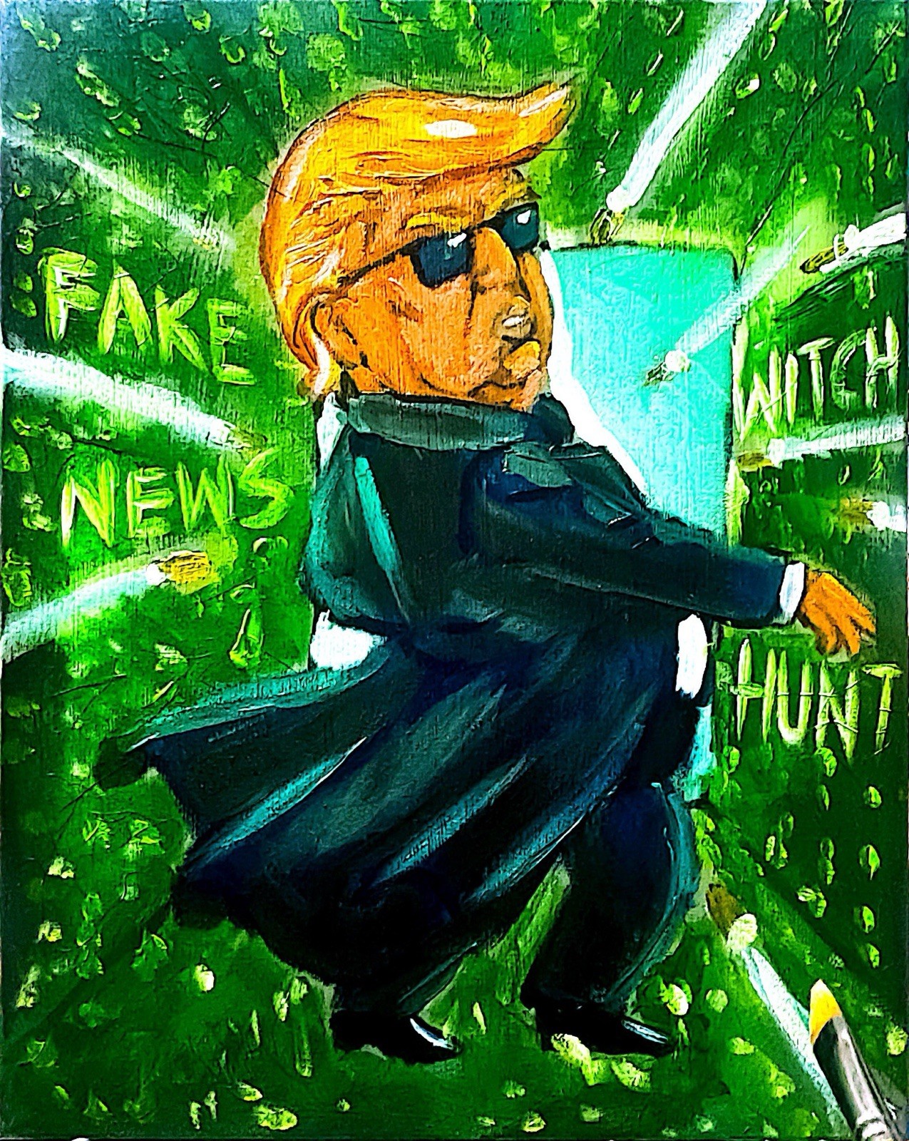 Original Art: 16X12 The Orange one, Political Cartoon Contemporary, Modern