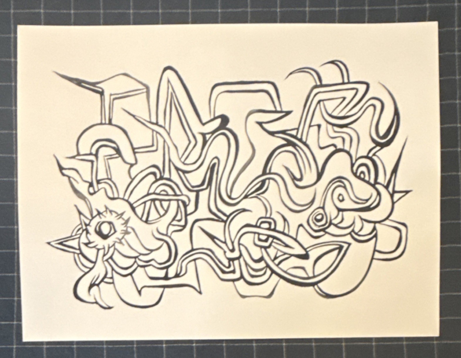 Meditation Drawing : Gouache on Paper – Contemporary Urban Art