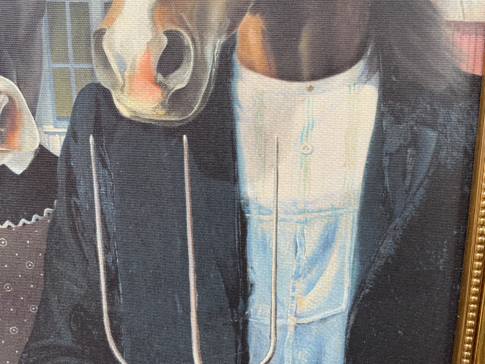AMERICAN GOTHIC: Farm Animals Remake of 1930’s Iconic Painting, a Canvas Print