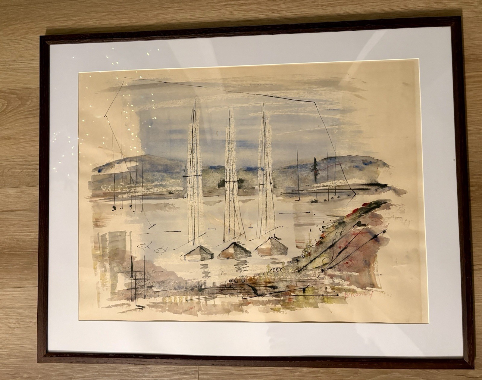 Large Original Signed Alfred Birdsey Watercolor Bermuda Harbor Early 1900’s