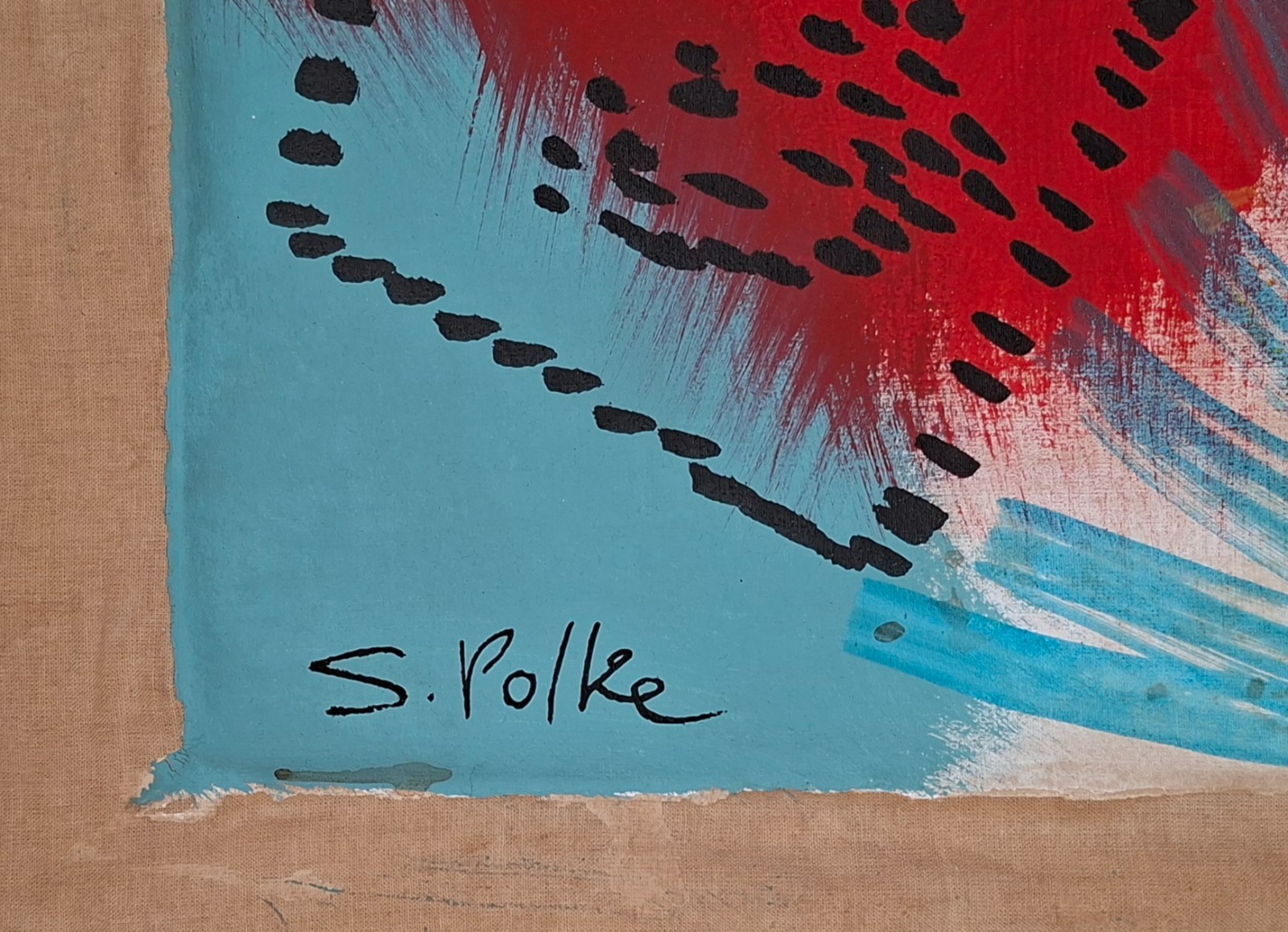 Sigmar Polke Signed Contemporary Oil Painting on Canvas Modern Art