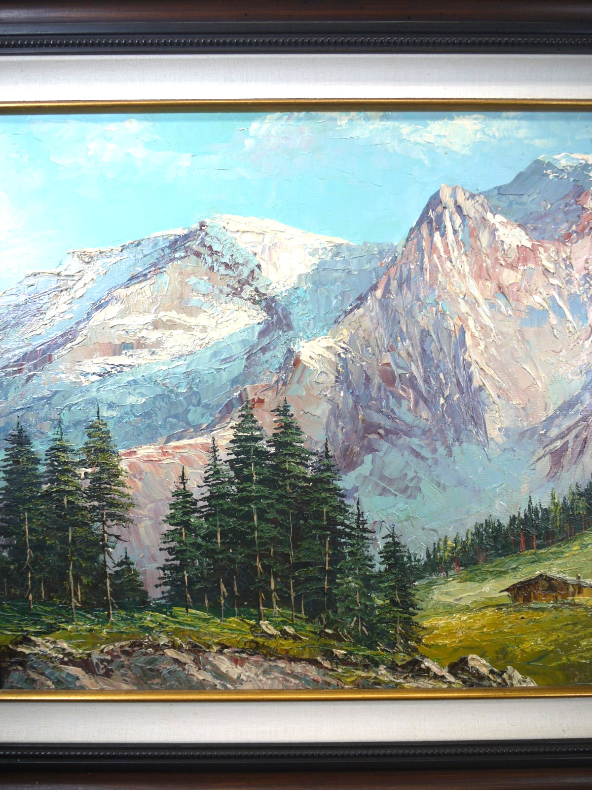 VTG Alpine Landscape OIL Painting Alps Switzerland Germany Austria ART 1950s
