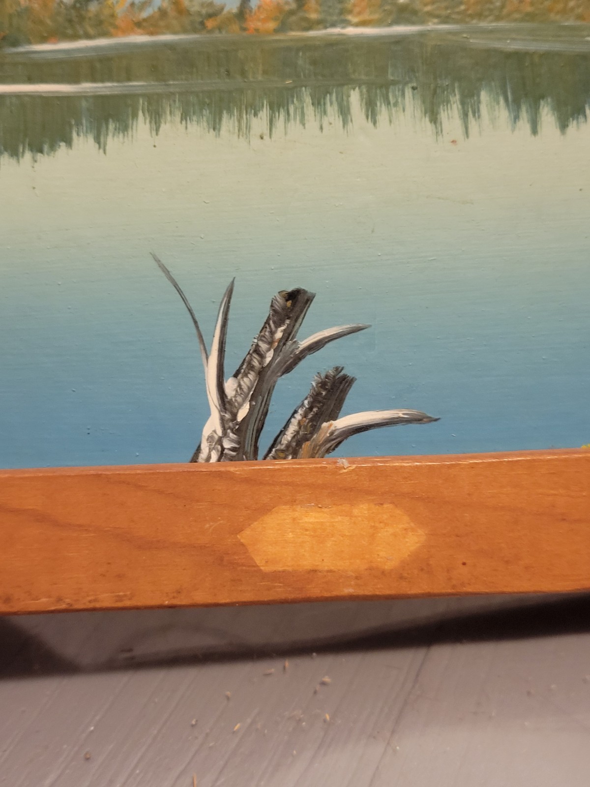 Signed Mountain Landscape Oil Painting W Wood Frame 5×7″ Minnesota