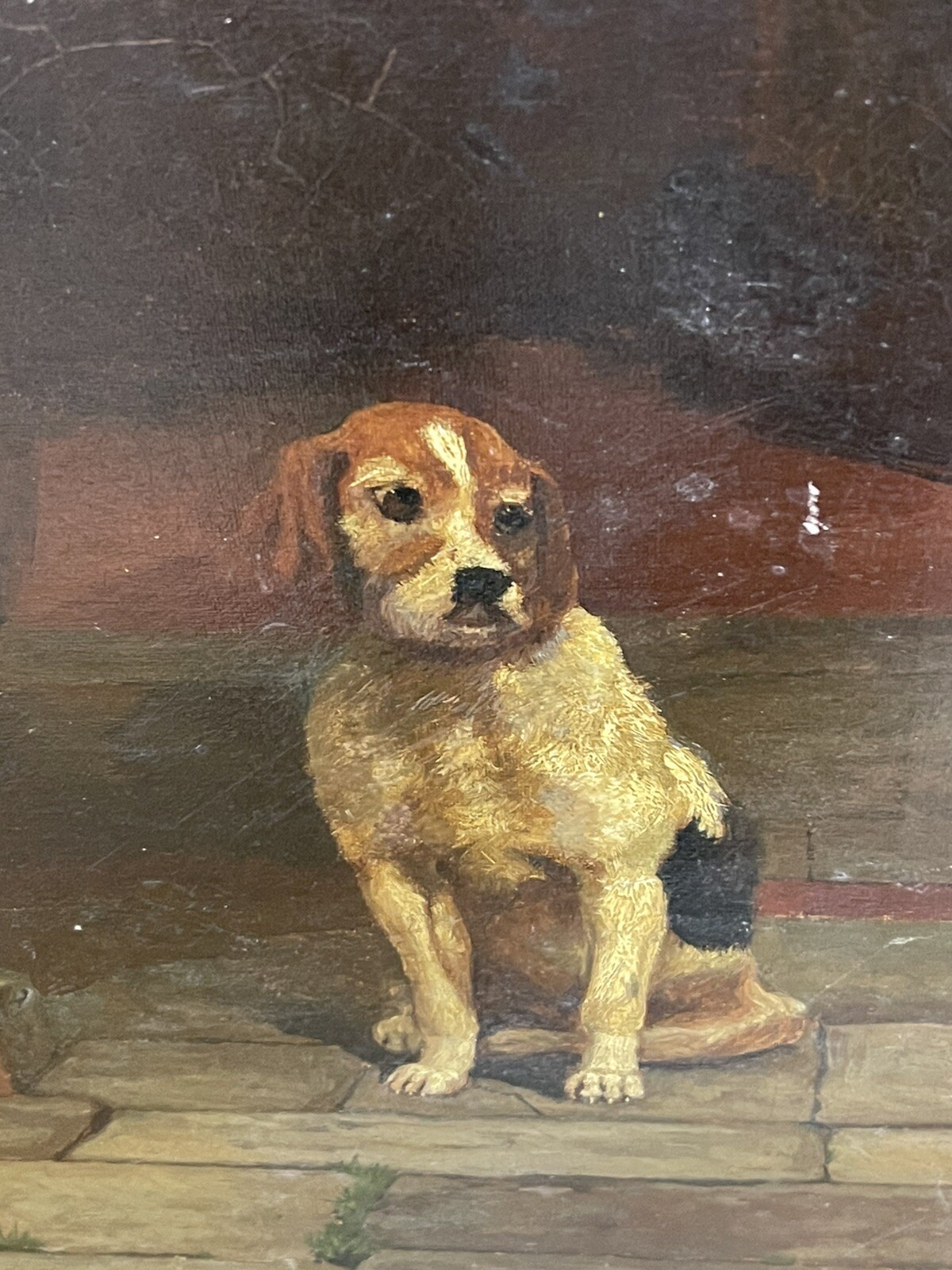 ARTHUR CHARLES DODD 19TH C ANTIQUE OLD MASTER IMPRESSIONIST DOG OIL PAINTING UK