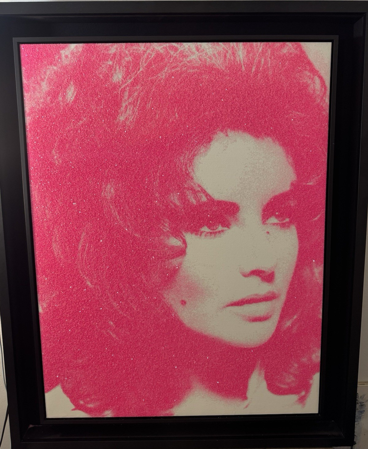 Russell Young Elizabeth Taylor 2011 Signed Acrylic Enamel Diamond Dust 36x29in