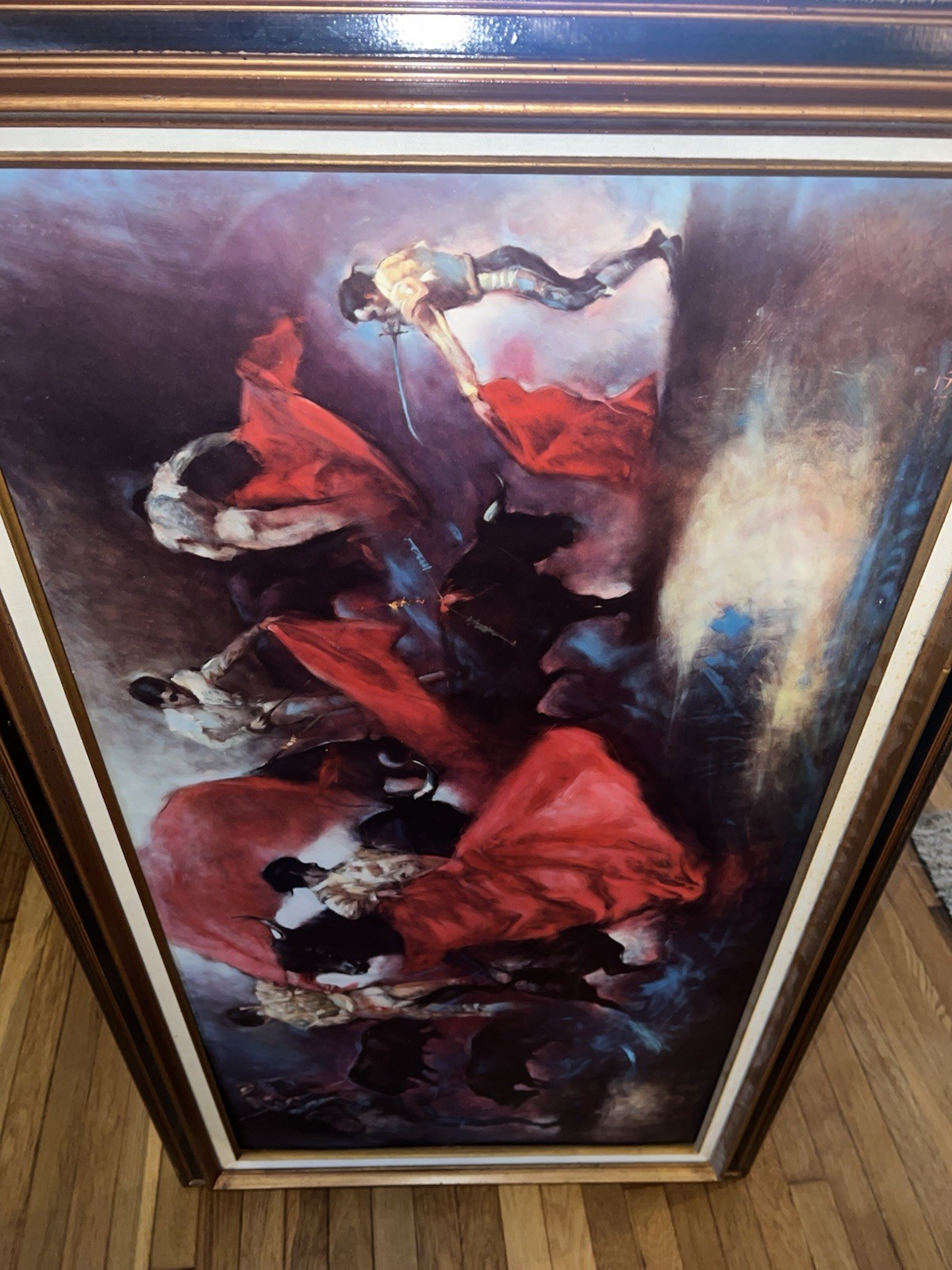 VINTAGE MCM THE MATADOR by JULIAN RITTER LARGE FRAMED SOFA REPRODUCTION PAINTING