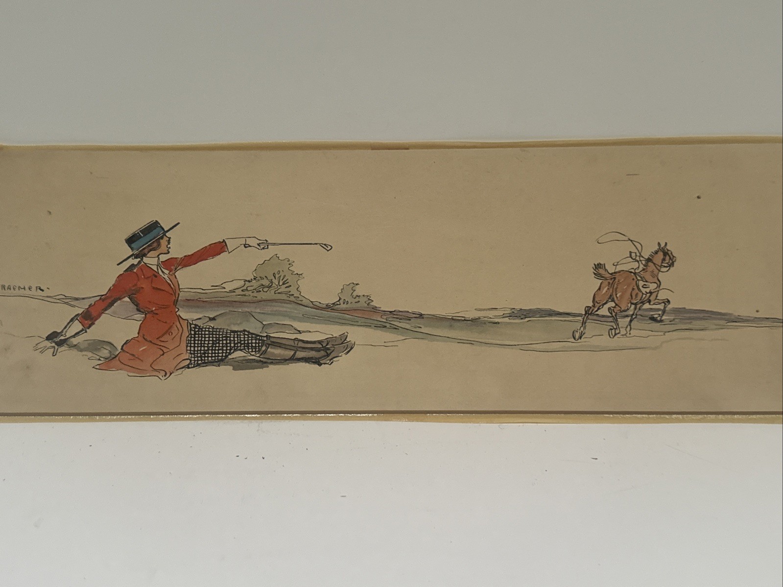 Antique Painting Portrait Woman Women Female Horse Horse Illustration Kraemer