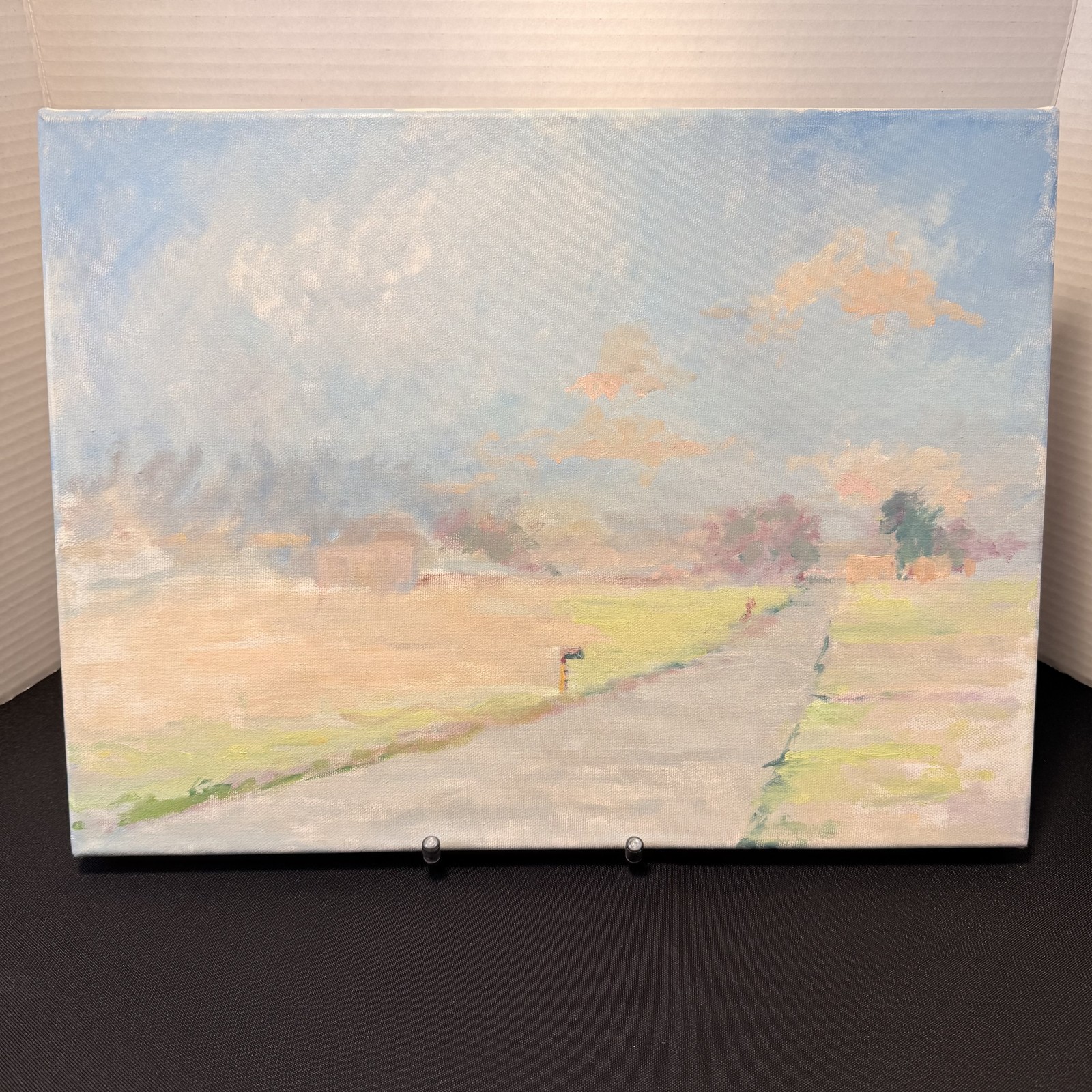 Stephen Caron Landscape Oil Painting – Road Scene, 12×16, Signed Original
