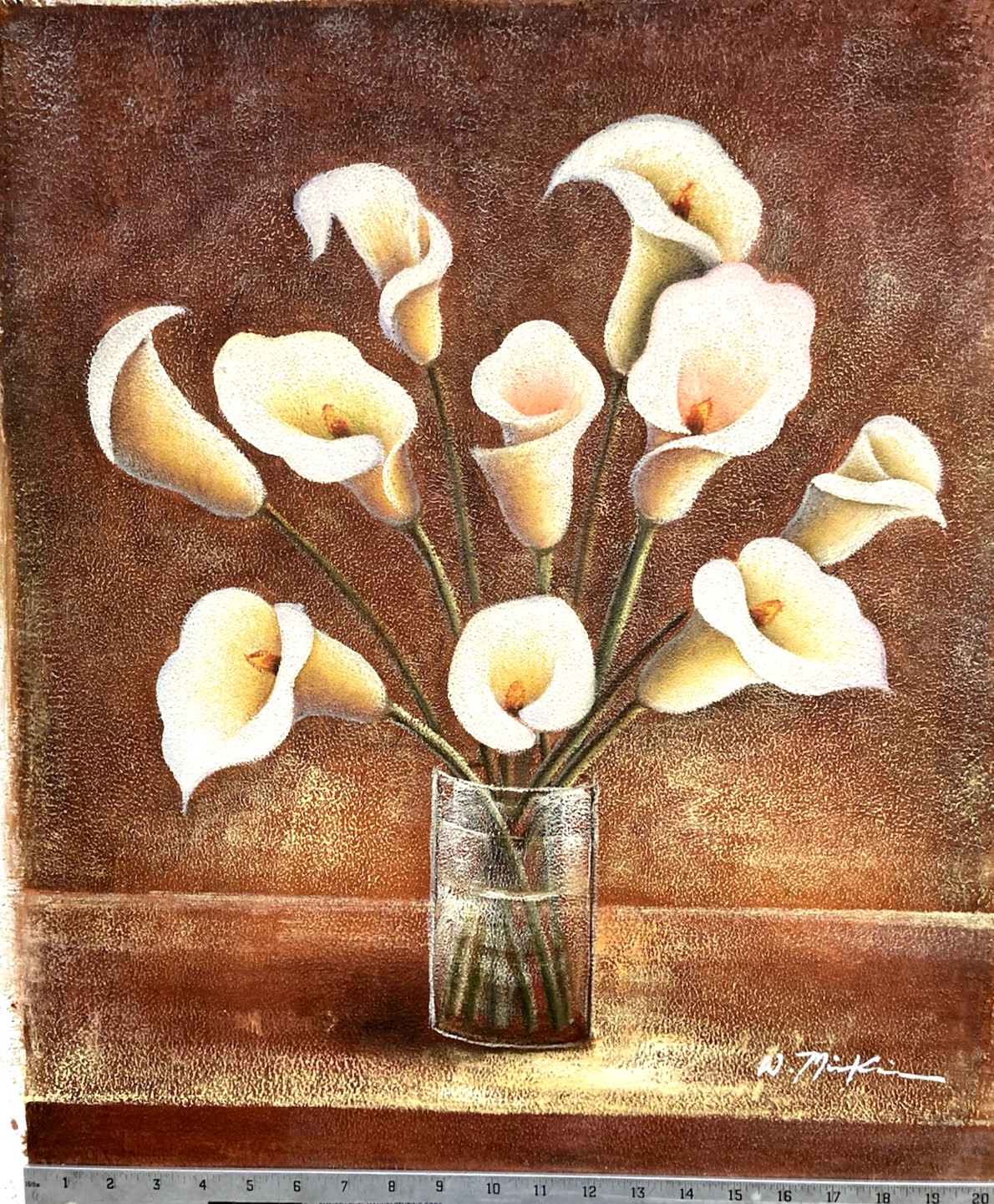 Original Oil Painting – Vase of Calla Lilies