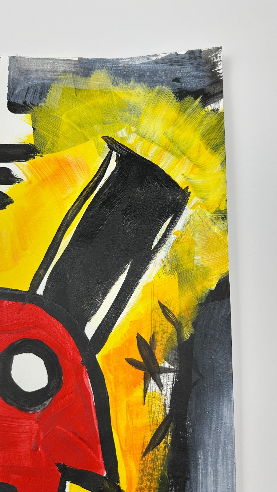 Original Expressionist Red Dog Modern Home Decor Signed STerling Paper 11×14