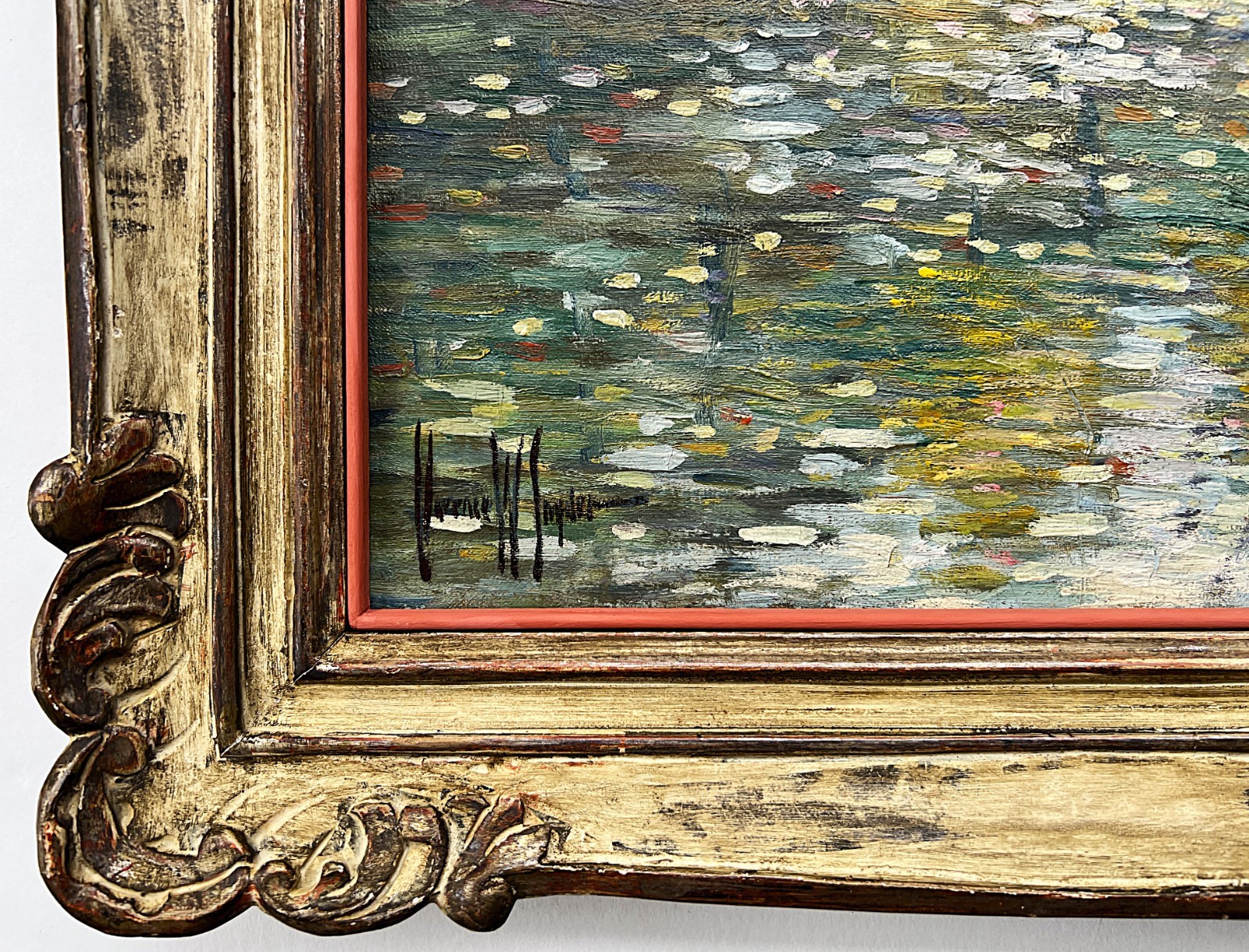 1930’s Impressionist Summer Pool Clarence W. Snyder 1873-1948, listed PA artist