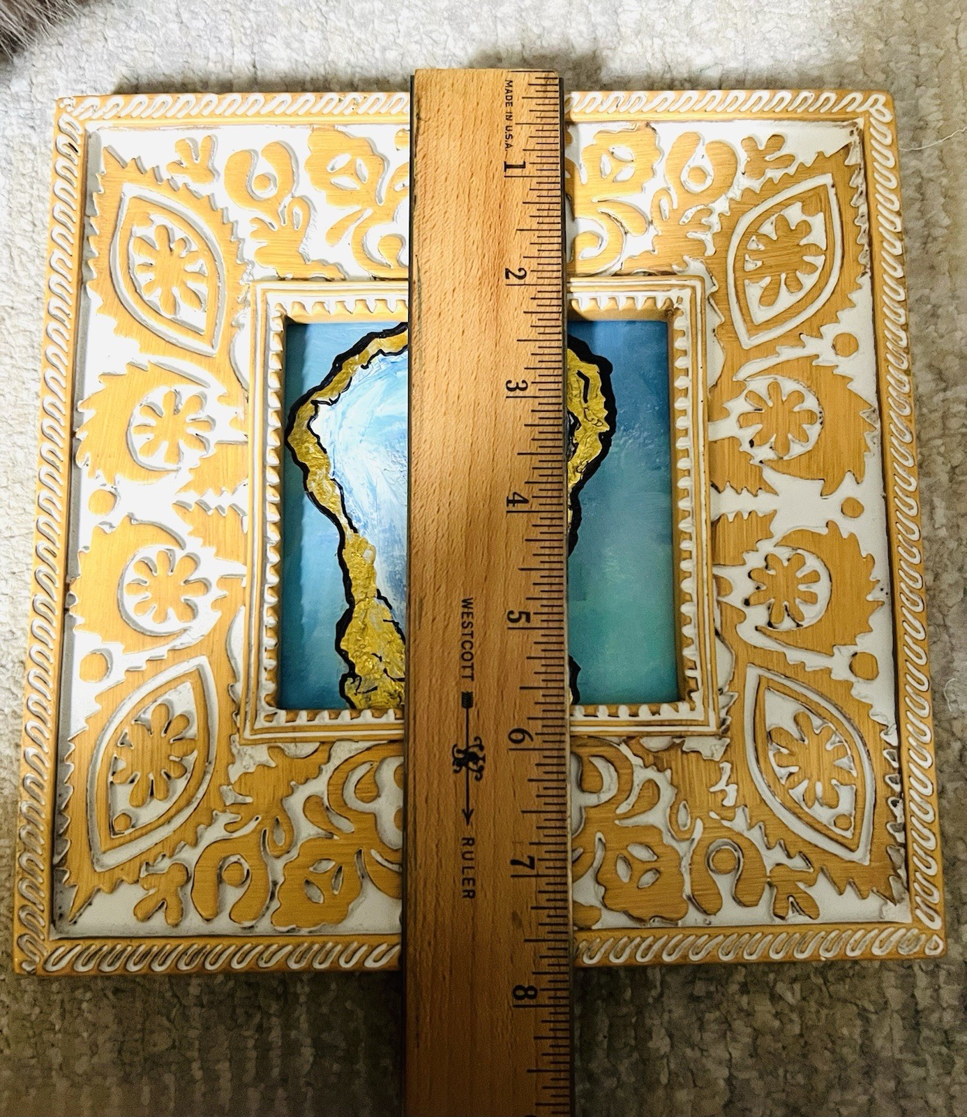 Original Oil Painting Oyster Shell With a Pearl, Presented In a Frame. 