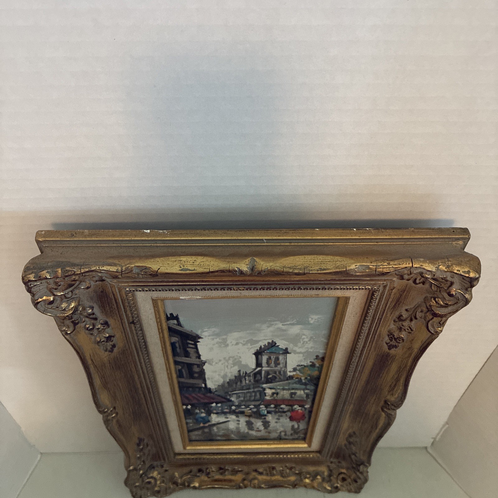 VTG Antonio DeVity Signed Oil on Canvas Painting. City Scene 17×12 Framed