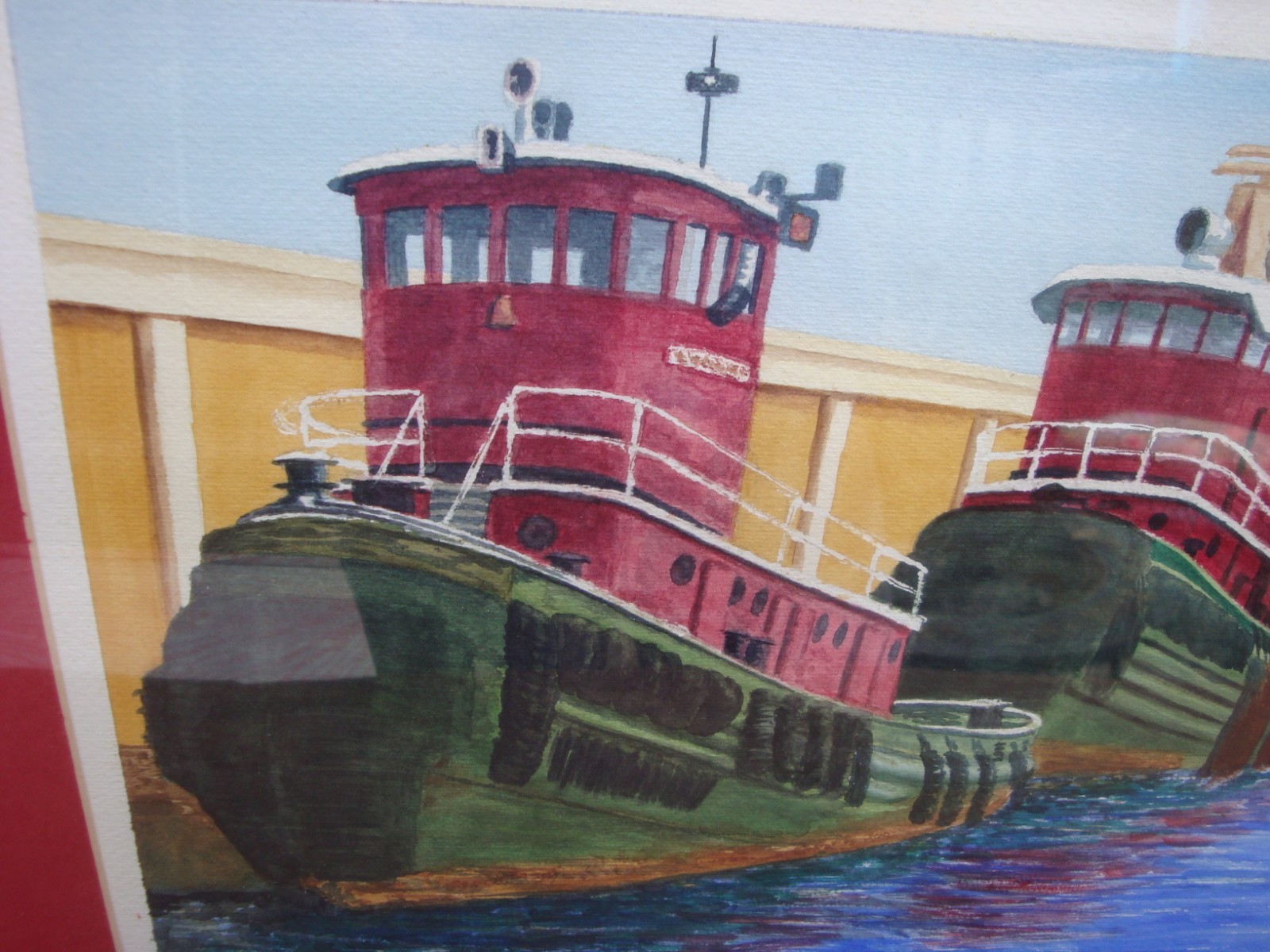 13 x 9 Original Water Color «Off Duty» Nautical Framed Painting by W Briggs