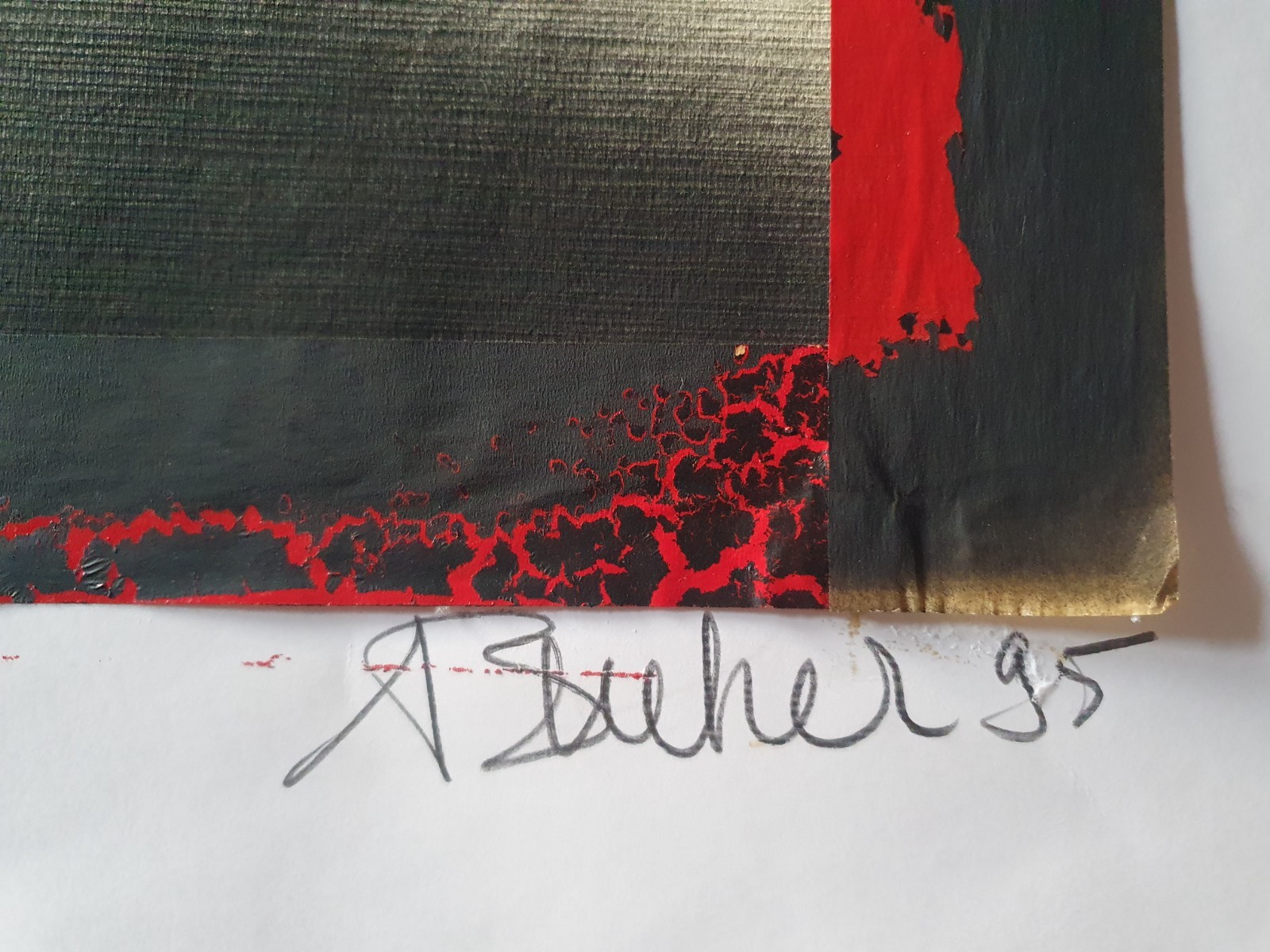 Large Collage Mixed Signed André Bucher Sculptor Swiss Abstract Dorny