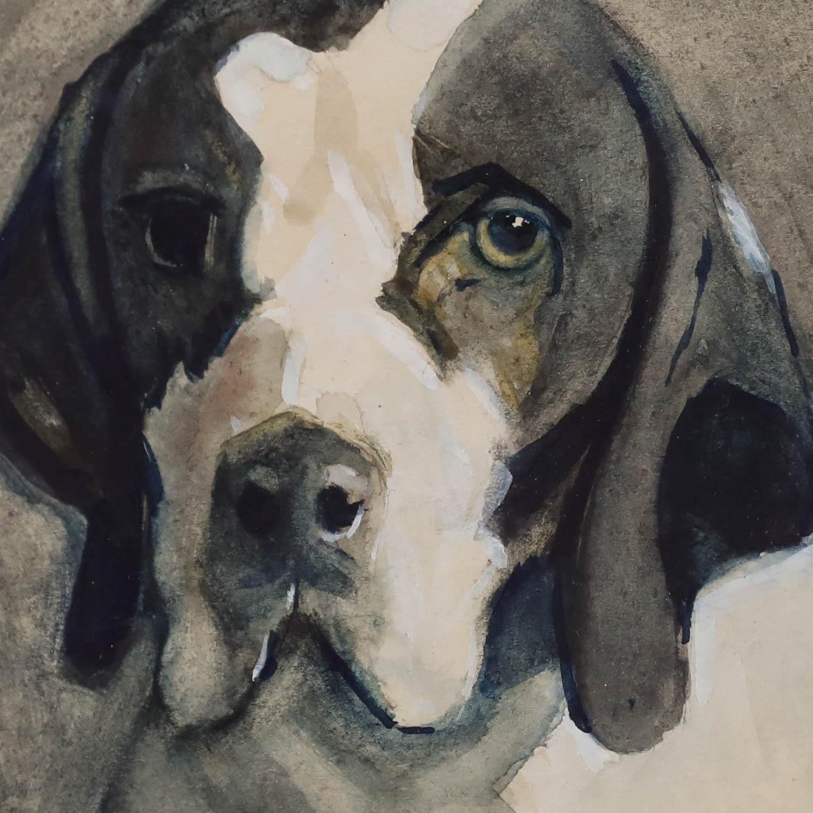 Sam Fulton (1855-1941) – Framed Watercolour, Study of an English Pointer