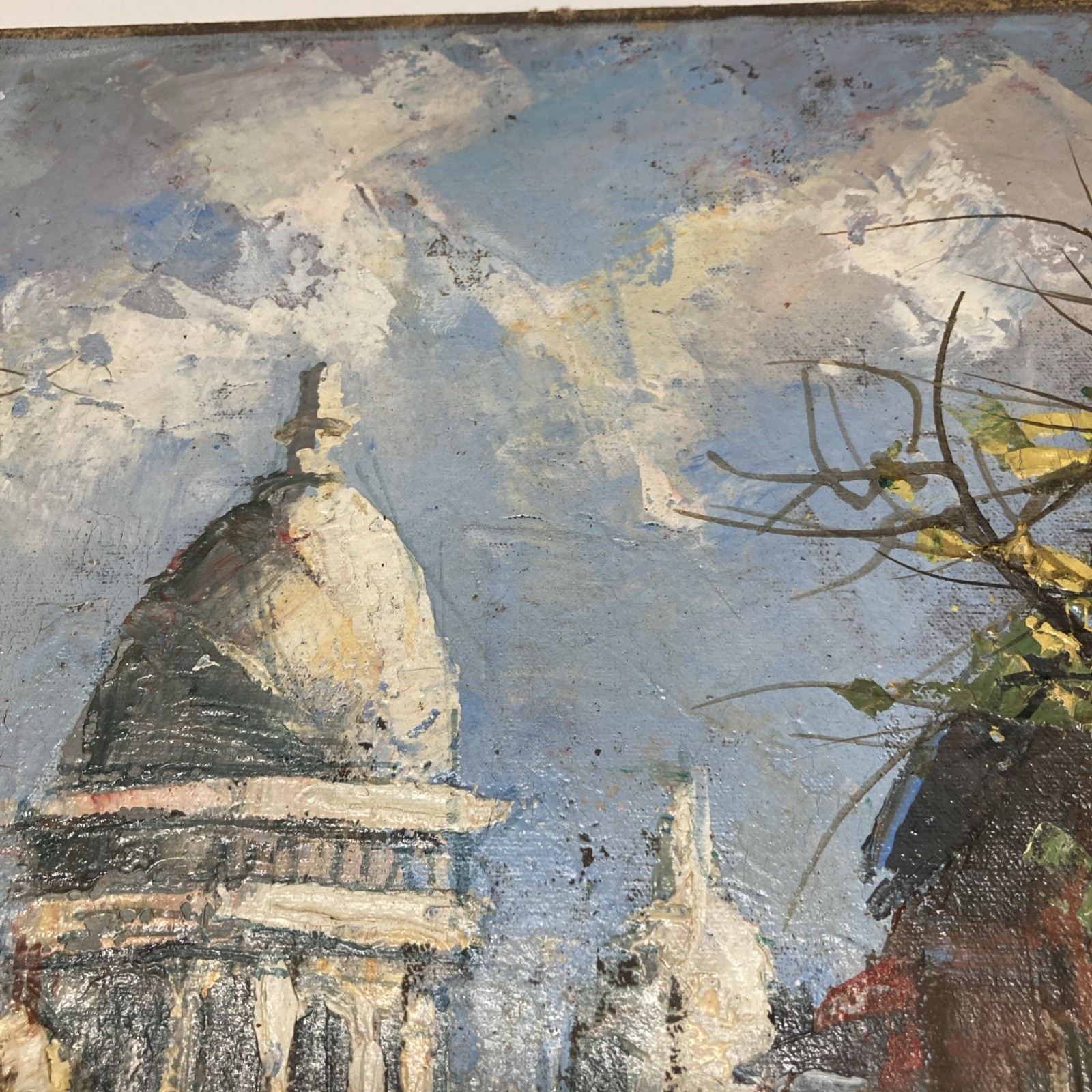 Kubur Spiro, “ Paris” . Vintage Stretched Original Oil Painting On canvas.