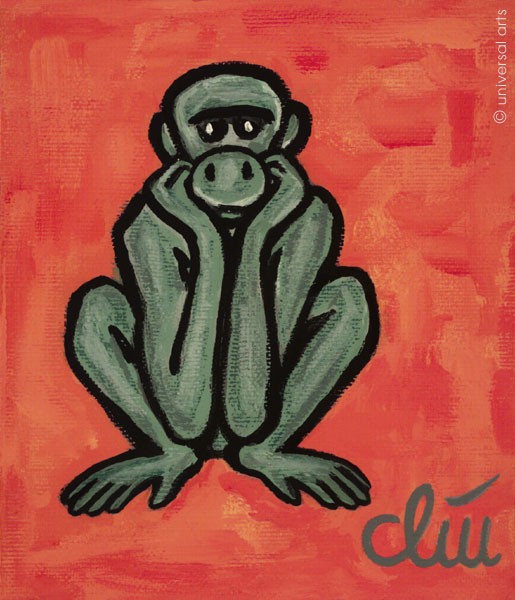 JACQUELINE DITT – The Perplexed Monkey A4 PRINT n. Painting Monkey