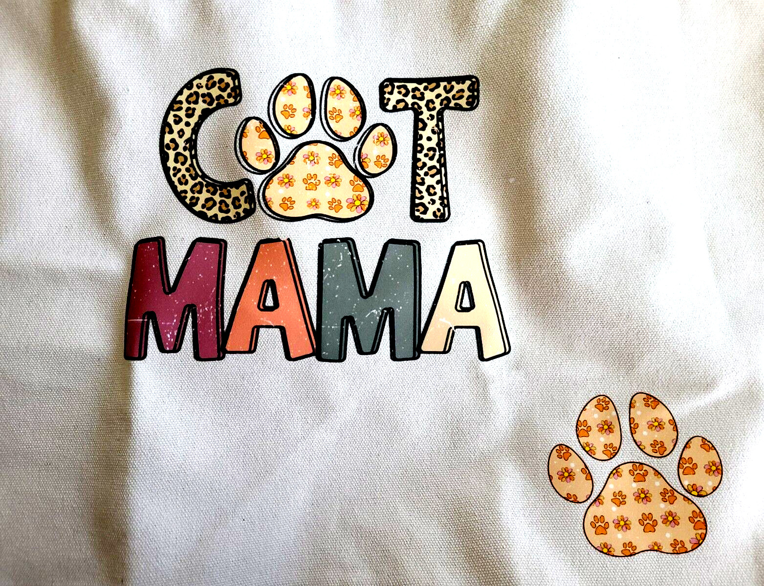 Brand NEW NOT ACEO CANVAS MAMA CAT IRON ON TOTE BAG 16x13x4 » 2000-now