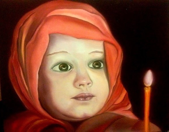 art 507 original painting 40×50 cm oil on canvas portrait girl modern realizm