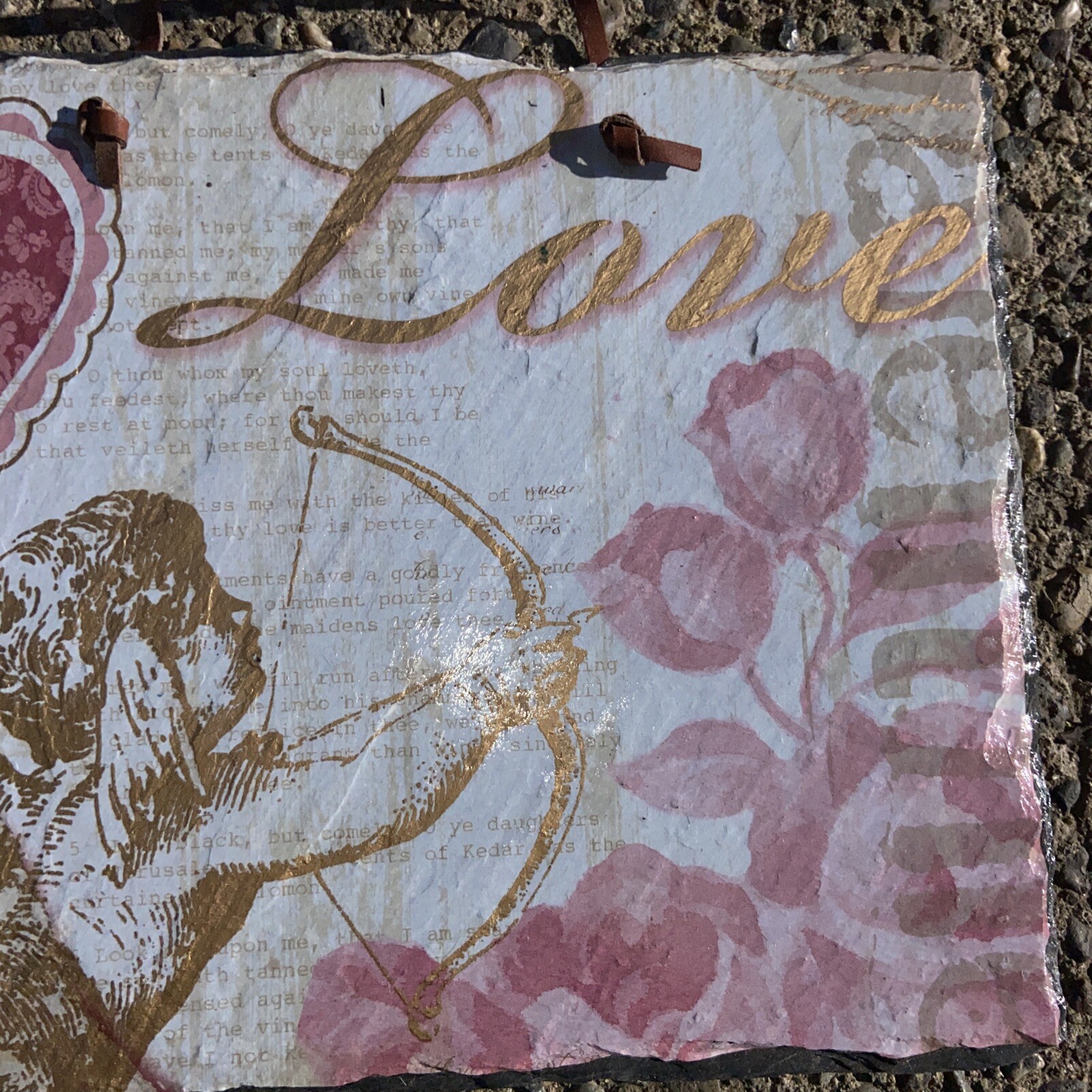 Painting Abstract Original Marble Primary Art Acrylic “Love”