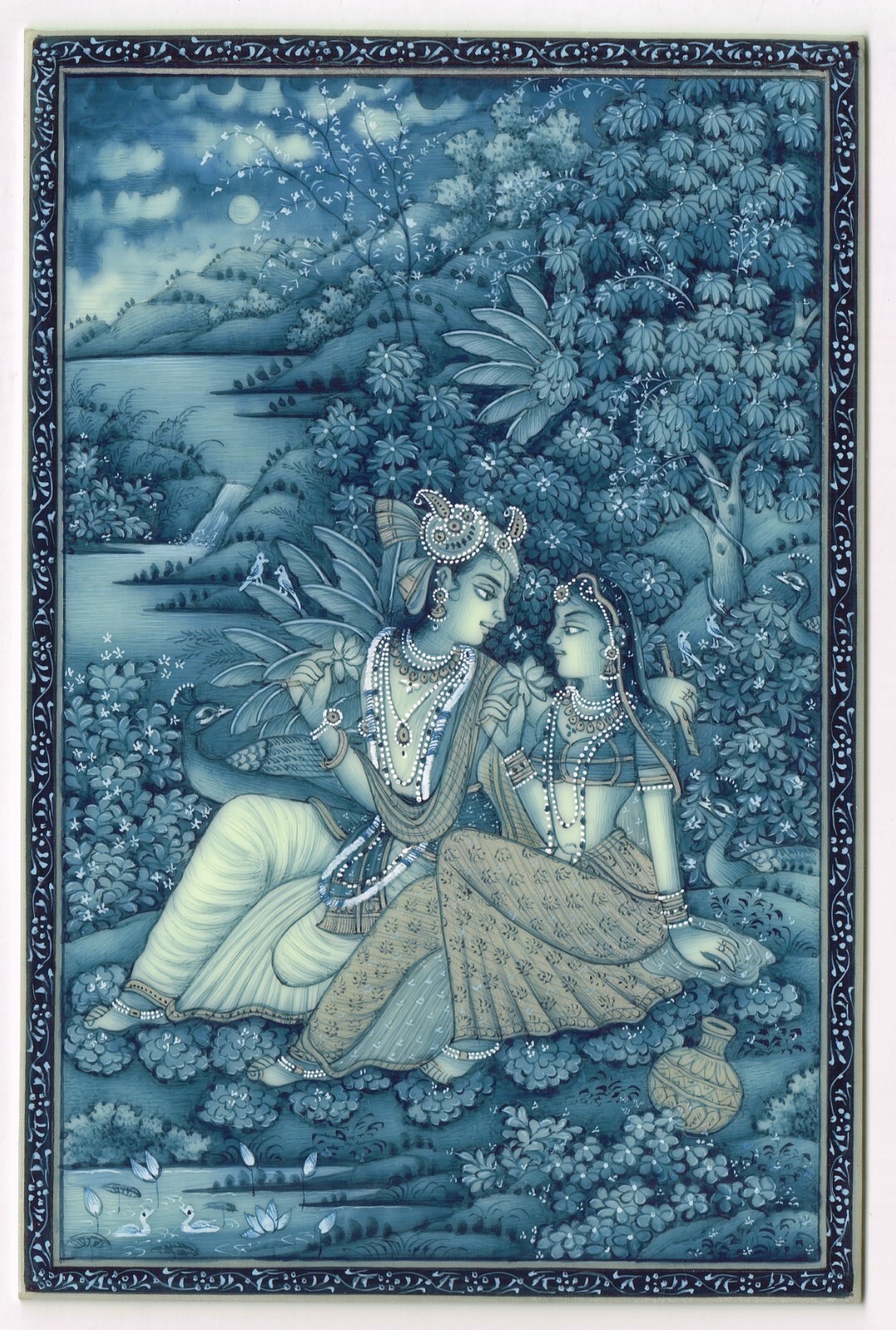 Radha Krishna Painting Of Love Scene Art On Plate For Home Decor 4×6 Inches