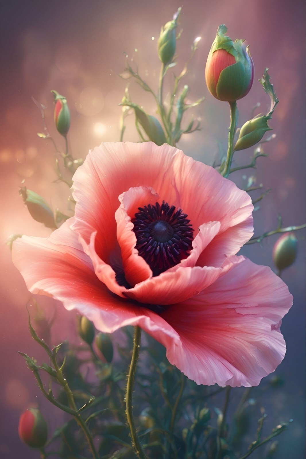 Colorful Rose Flower Floral art Giclee Art Print Canvas Wrap or poster