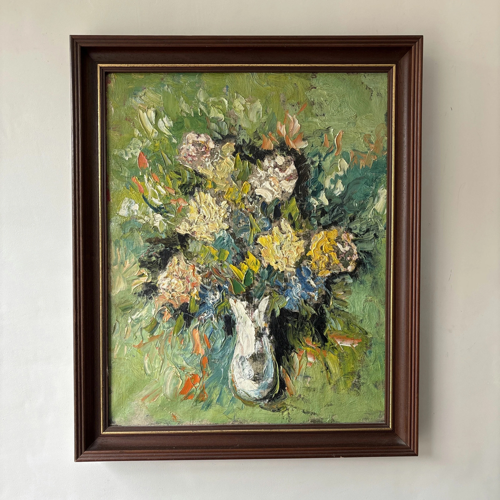 Original Flowery Still Life Oil Painting «Floral Bouquet» Authentic Art
